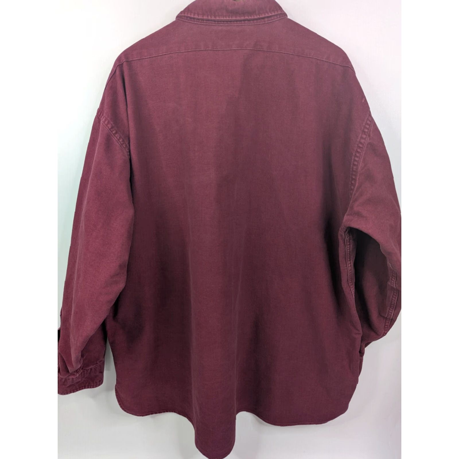 Vintage VTG LL Bean Chamois Cloth Shirt Mens 20 Tall Burgundy Flannel Outdoors USA Made Size US XXL / EU 58 / 5 - 4 Thumbnail
