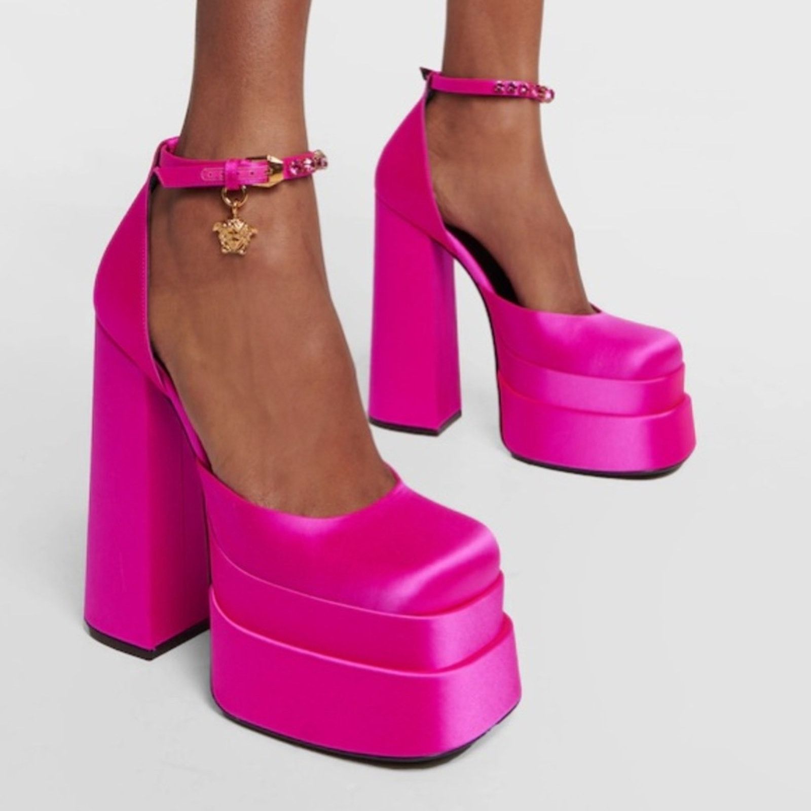 Versace Versace Medusa Head charm platform sandals IT40 Size US 10 / IT 40 - 1 Thumbnail