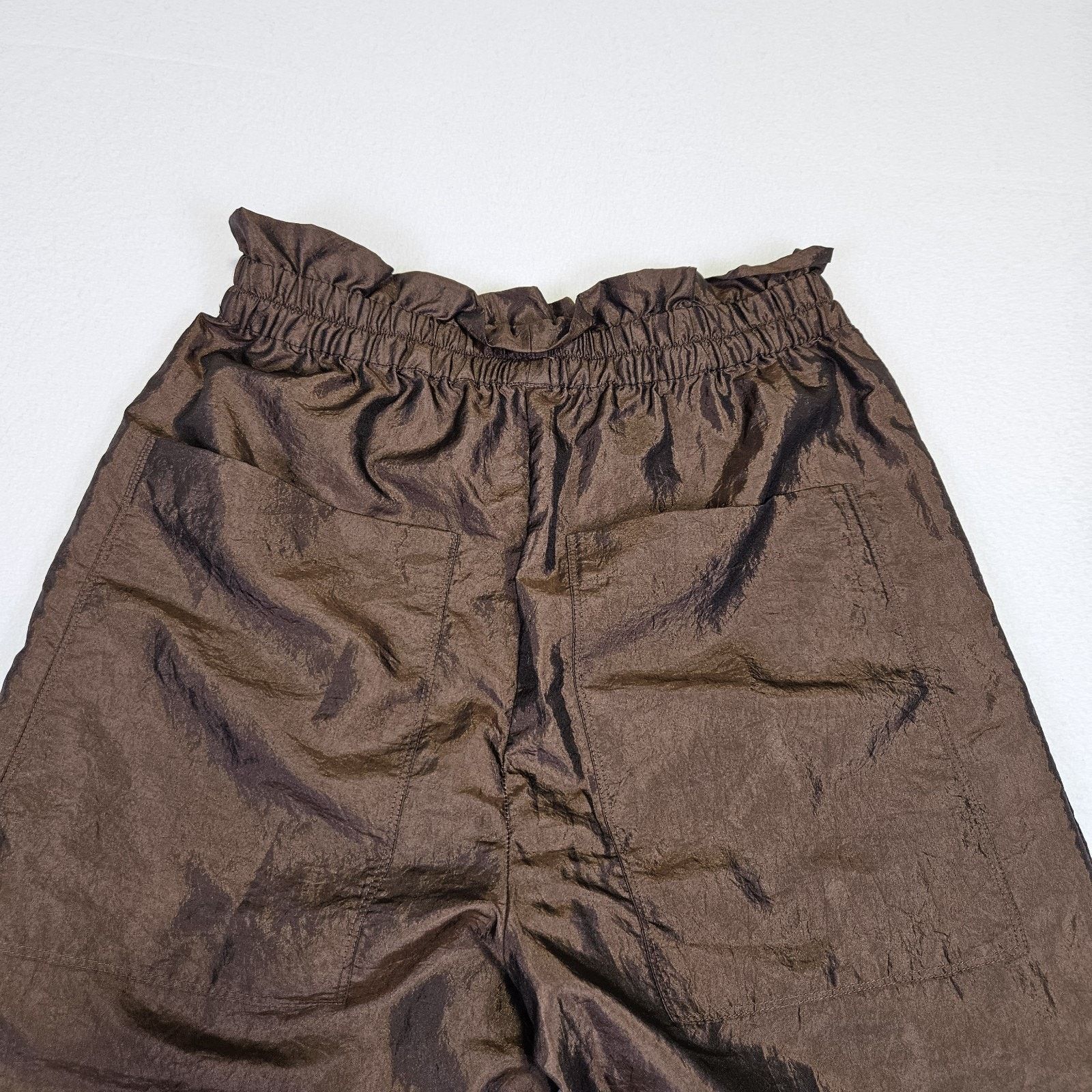 Tibi TIBI Crispy Nylon Felix Jogger Metallic Brown Oversize Baggy Size 27" / US 4 / IT 40 - 9 Thumbnail