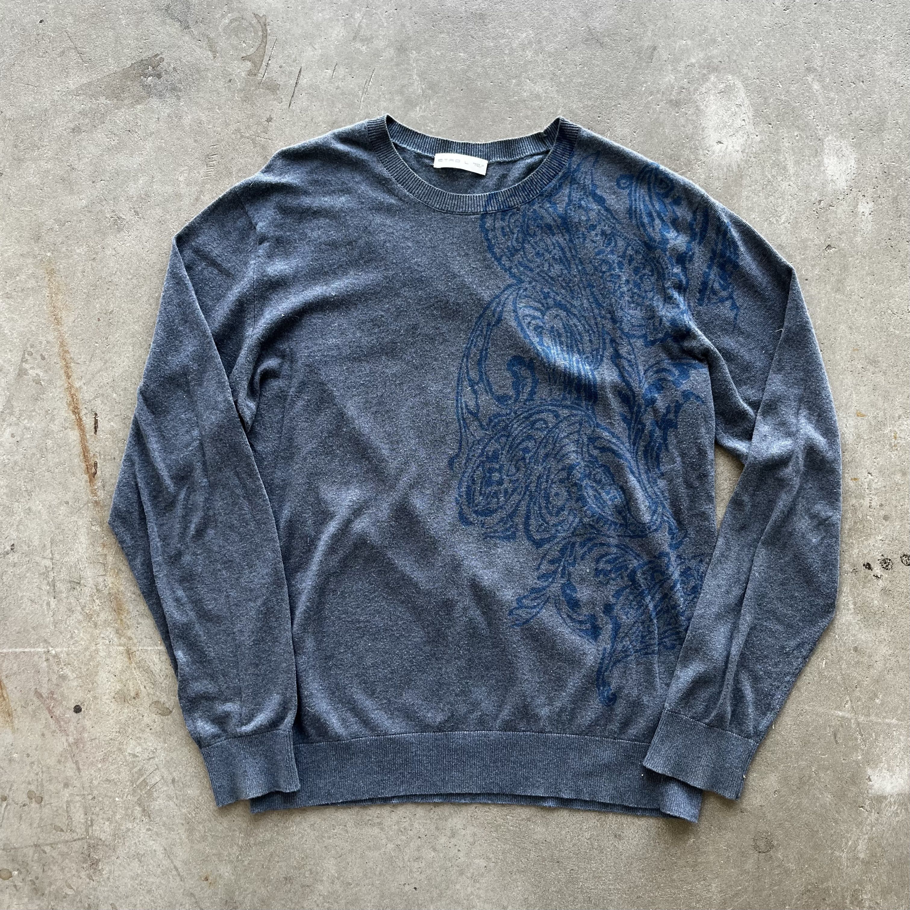 Etro × Niche Cashmere Etro Navy blue gothic knit sweater Size US M / EU 48-50 / 2 - 1 Thumbnail