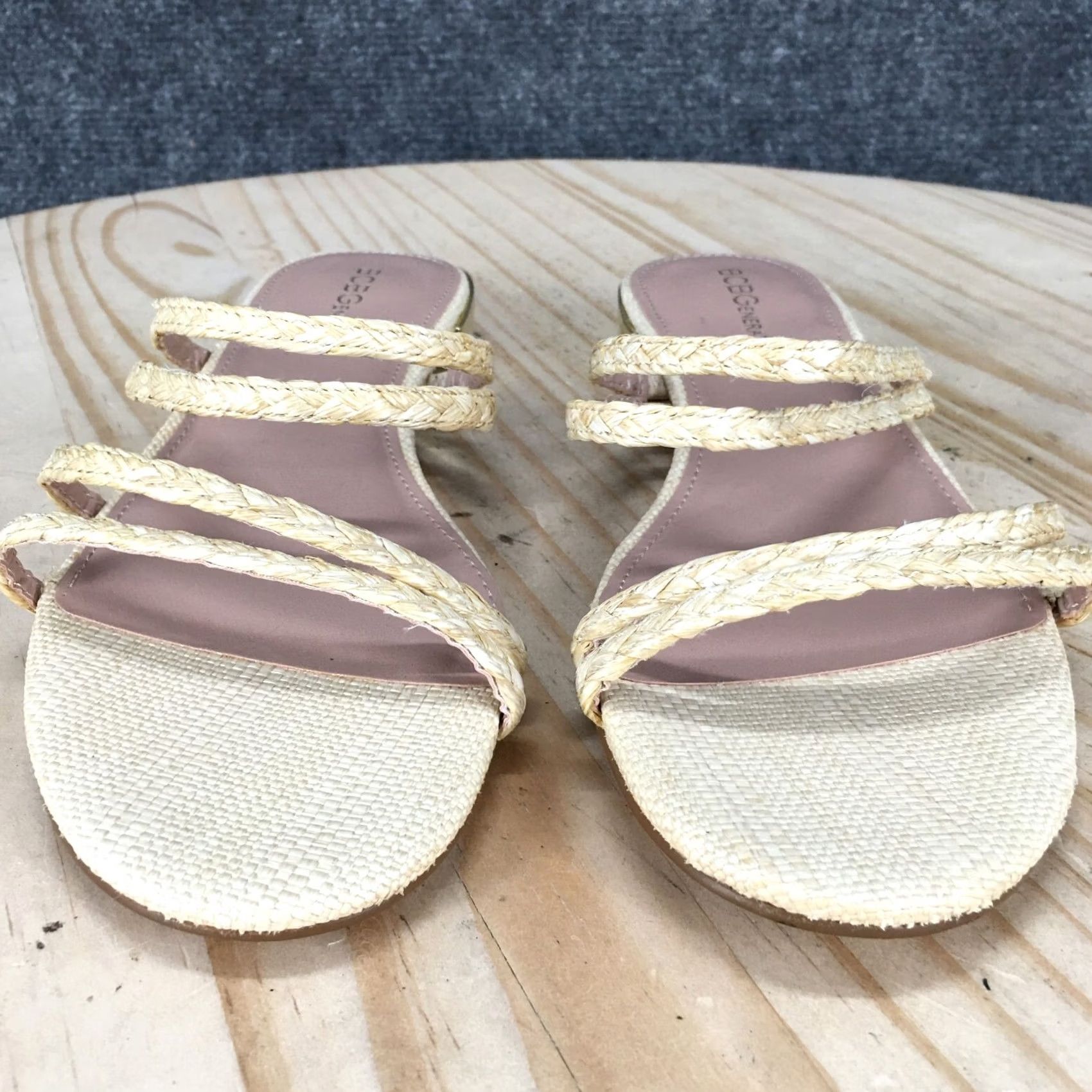 BCBGeneration BCBGeneration Sandals Womens 8 M Dexti Braided Casual Slip On Slide Beige Size US 8 / IT 38 - 7 Thumbnail