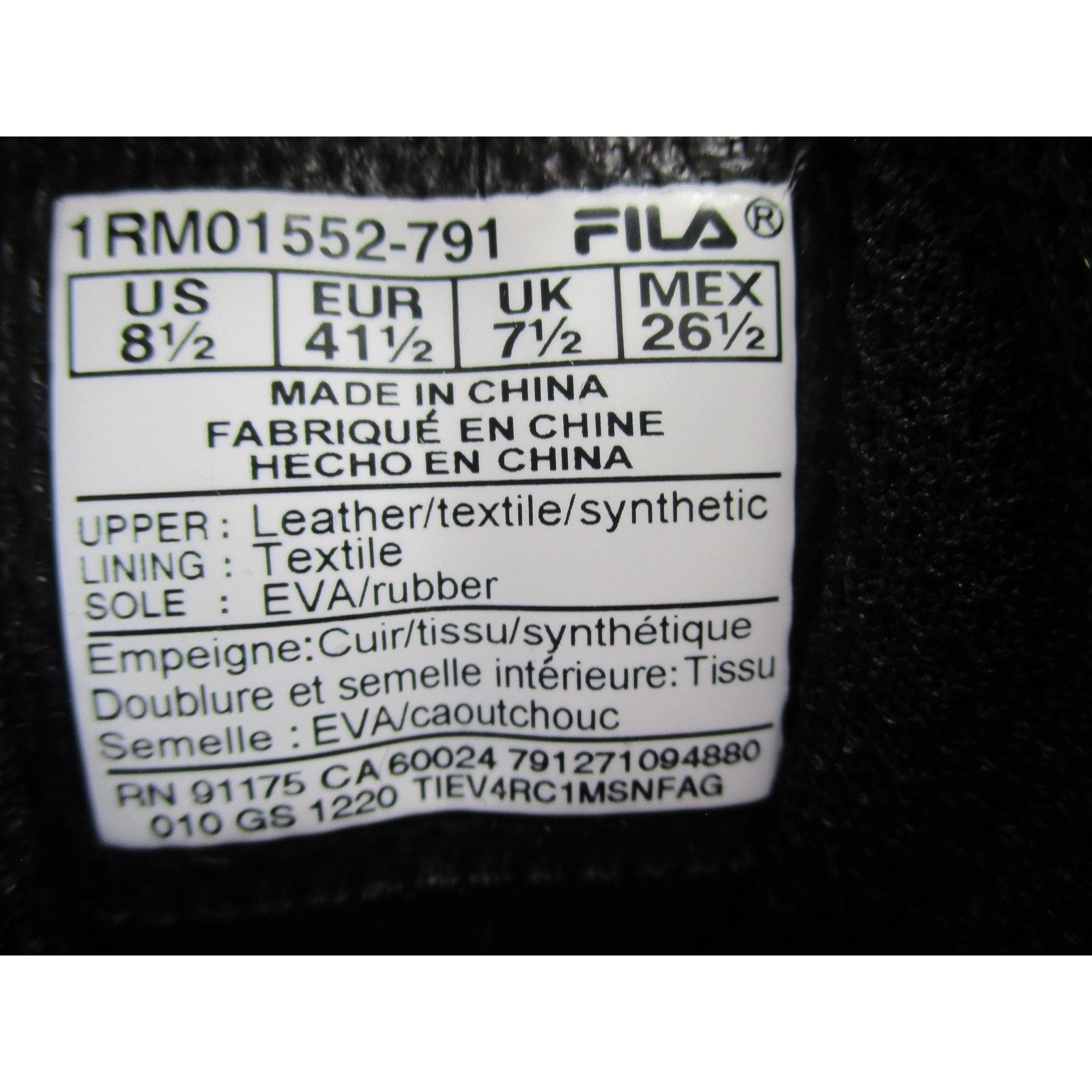 Fila Fila Explore Energized Mens Size 8.5 Black Purple Sneakers Size US 8.5 / EU 41-42 - 19 Thumbnail
