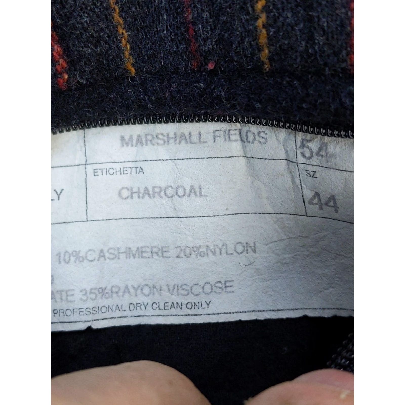 Vintage Vintage Marshall Field's Coat Mens 44 Charcoal Wool Cashmere Overcoat Italy 80s | Coat | Mens | Adult Medium? Size US S / EU 44-46 / 1 - 7 Thumbnail