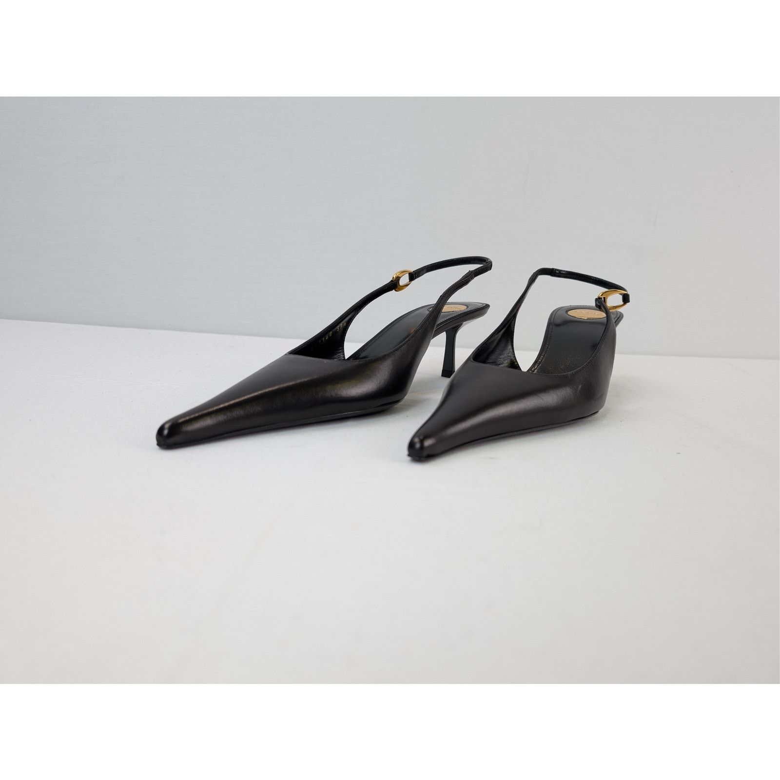 Saint Laurent Paris o1rshd1 Vendome 50 leather slingback pumps Sandal in black Size US 9.5 / IT 39.5 - 7 Thumbnail