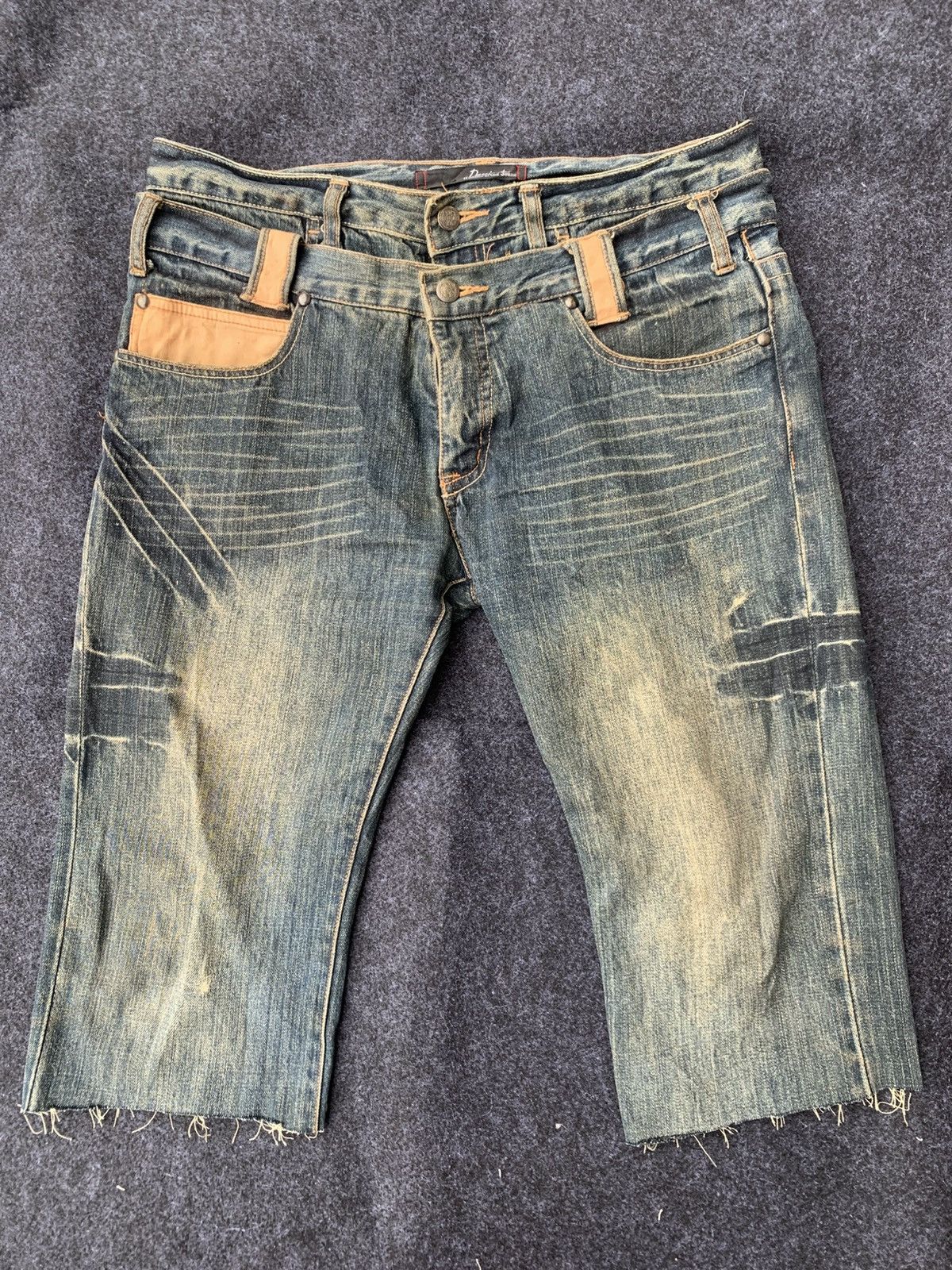 Japanese Brand Vintage Dominate double waist short pants Size US 33 - 1 Thumbnail