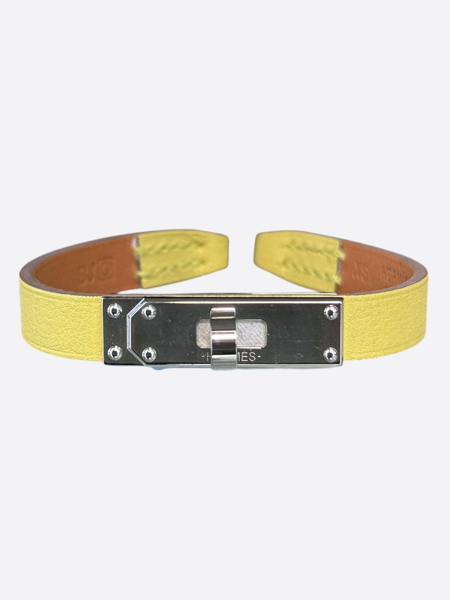 Hermes Hermes Yellow Swift & Palladium Hardware Mini Kelly Bracelet Size ONE SIZE - 1 Thumbnail