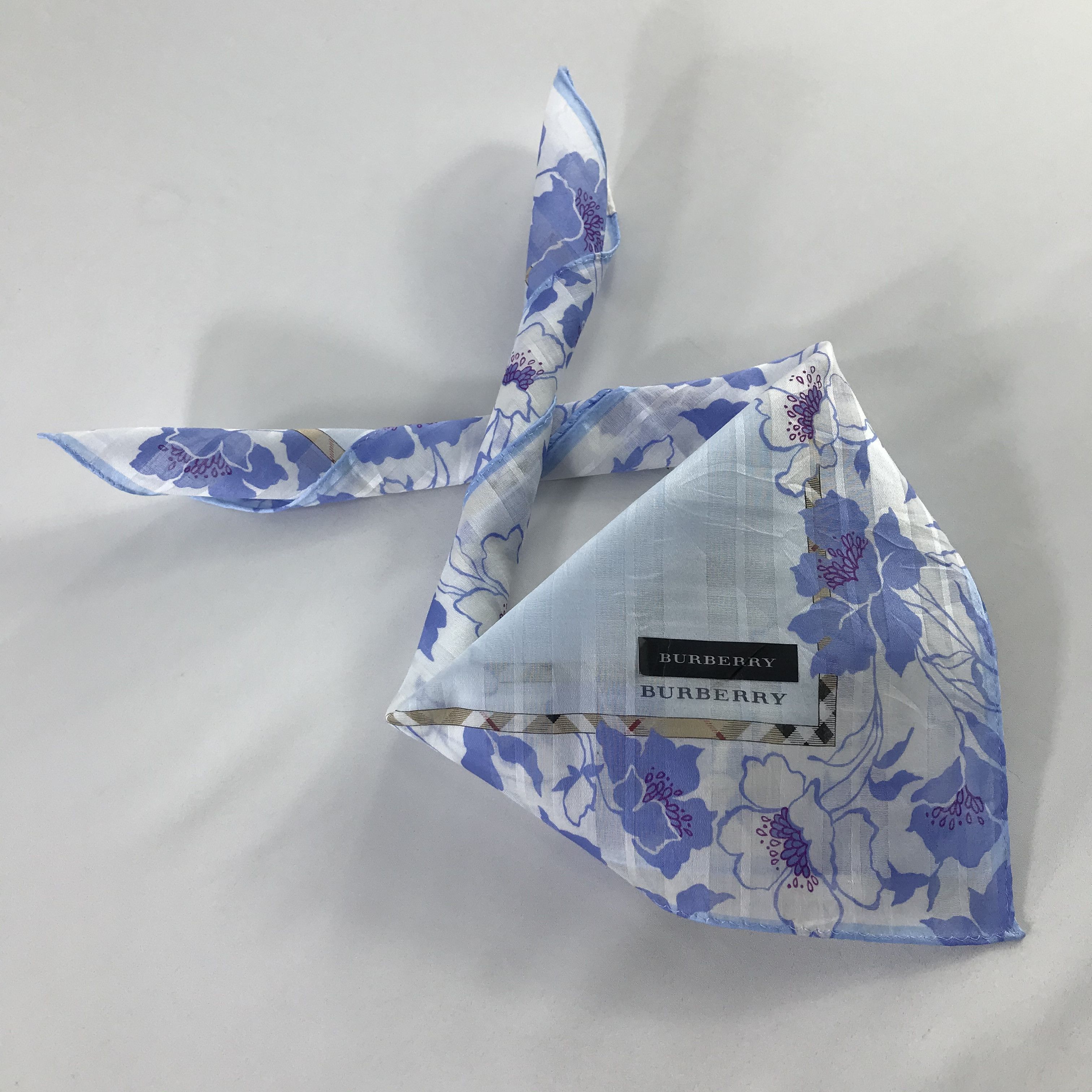 Burberry × Vintage Burberry Bandana / Handkerchief / Neckerchief - S592 Size ONE SIZE - 4 Thumbnail