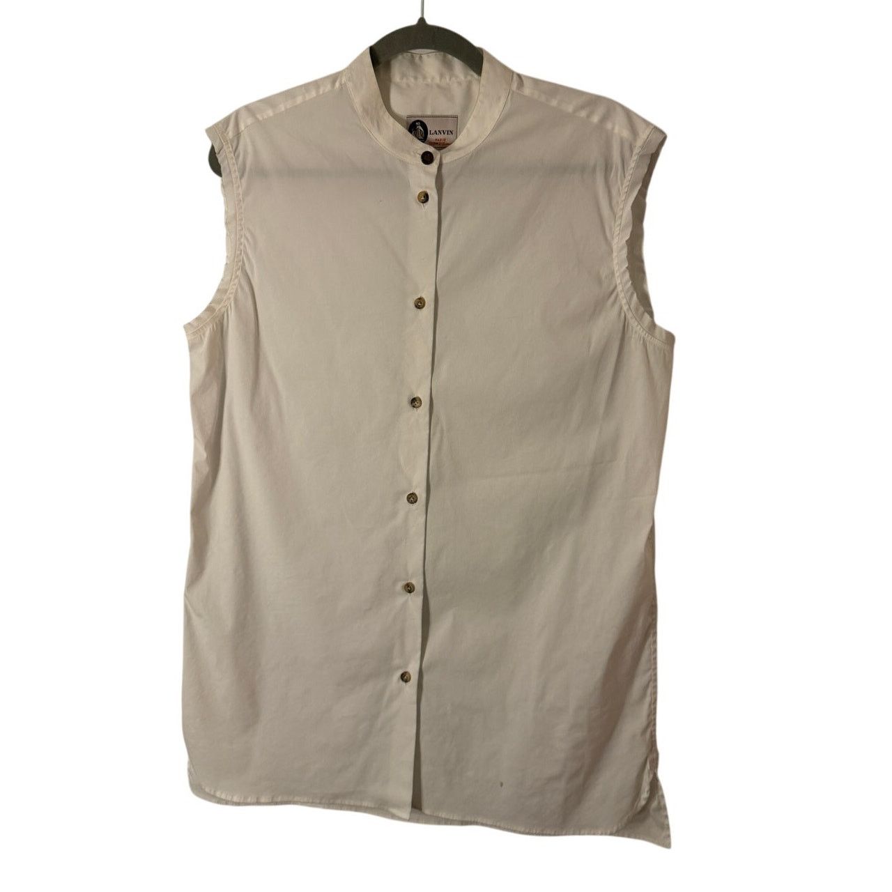 Lanvin Lanvin White Cotton Sleeveless Shirt Size L / US 10 / IT 46 - 1 Thumbnail