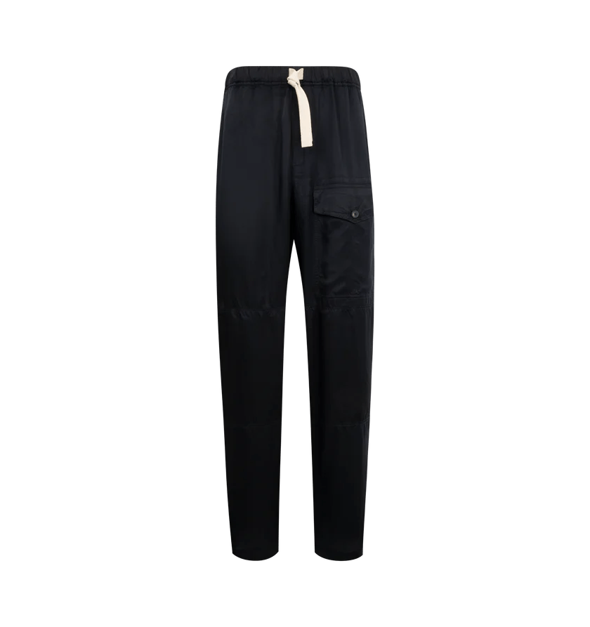 Dries Van Noten o1h1sh10525 Viscose Drawstring Pants in Navy Blue Size US 30 / EU 46 - 1 Thumbnail