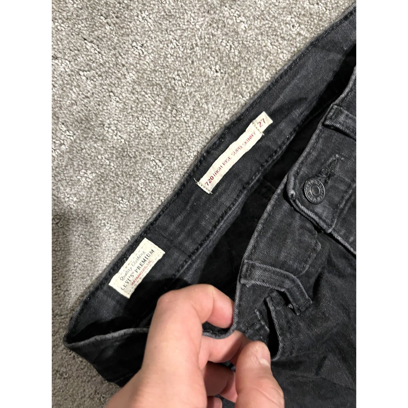 Levi's Levi's Jeans 720 Premium Super Skinny Men's 27x28 Black Denim Hipster Size US 27 - 5 Thumbnail