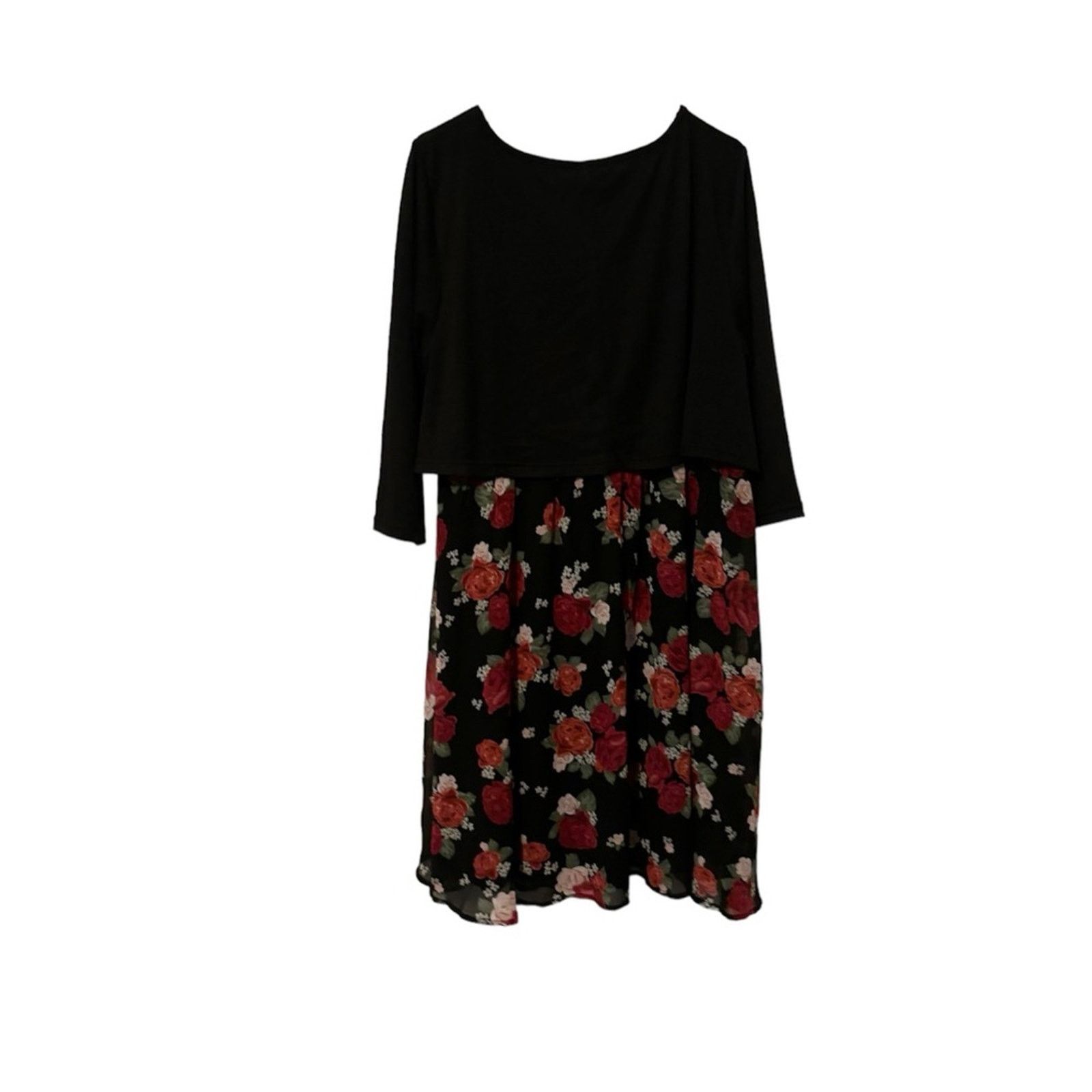 Torrid Torrid Knit Floral Double Layer Dress Size XXL / US 16-18 / IT 52-54 - 3 Thumbnail