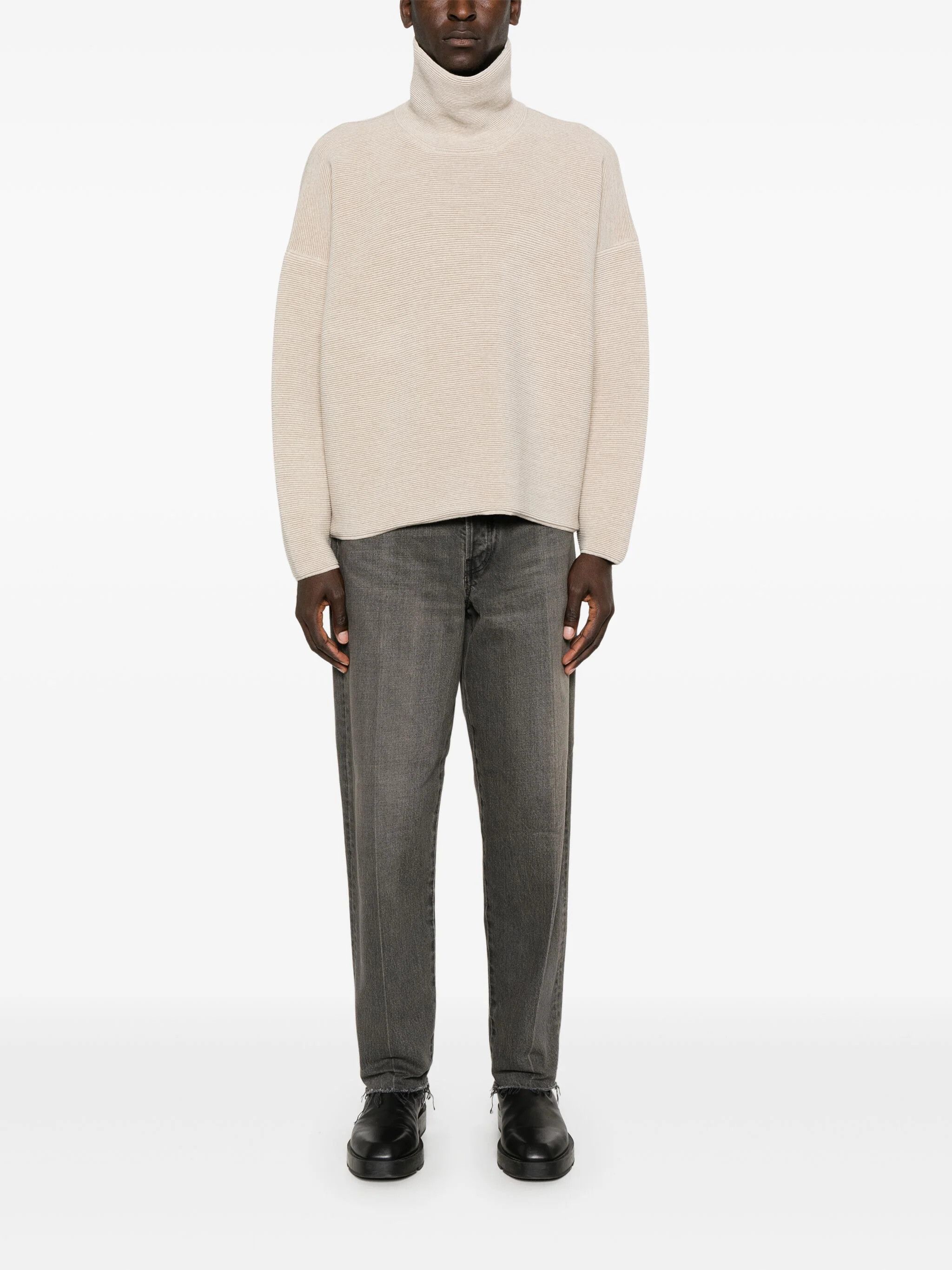 Fear of God o1s22i1n1024 High-Neck Ottoman Pullover Sweater in Beige Size US L / EU 52-54 / 3 - 2 Thumbnail
