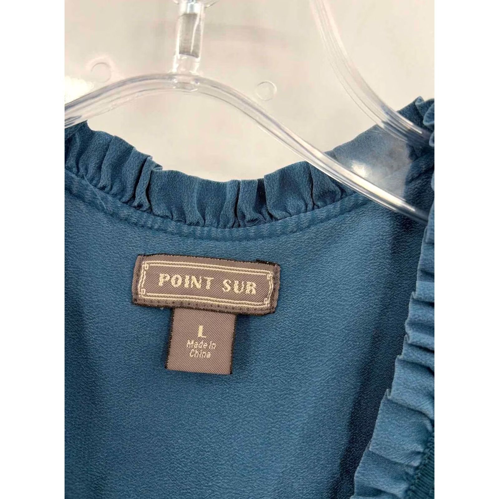 Vintage Point Sur Blue Long Sleeve Blouse Large Size L / US 10 / IT 46 - 2 Thumbnail
