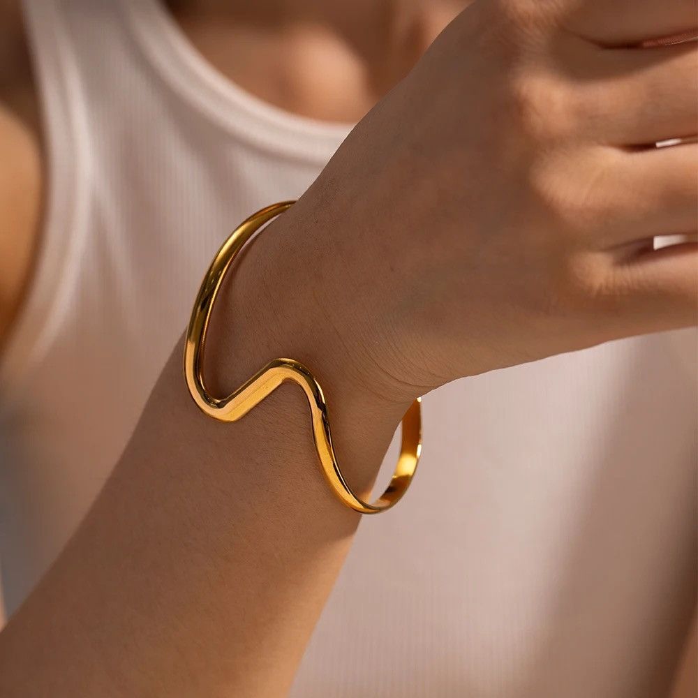 Jewelry Tendril Wave Cuff Bangle Bracelet Size ONE SIZE - 3 Thumbnail