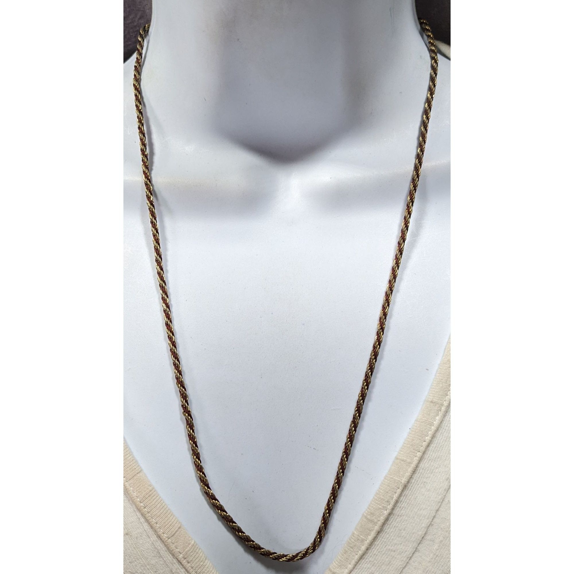 Other Vintage Twisted Gold Tone And Brown Chain Size ONE SIZE - 3 Thumbnail