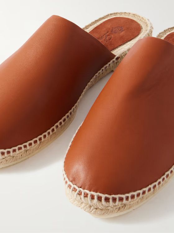 Loro Piana o1srvl11e0225 Seaside Walk Leather Backless Espadrilles Size US 10 / EU 43 - 4 Thumbnail