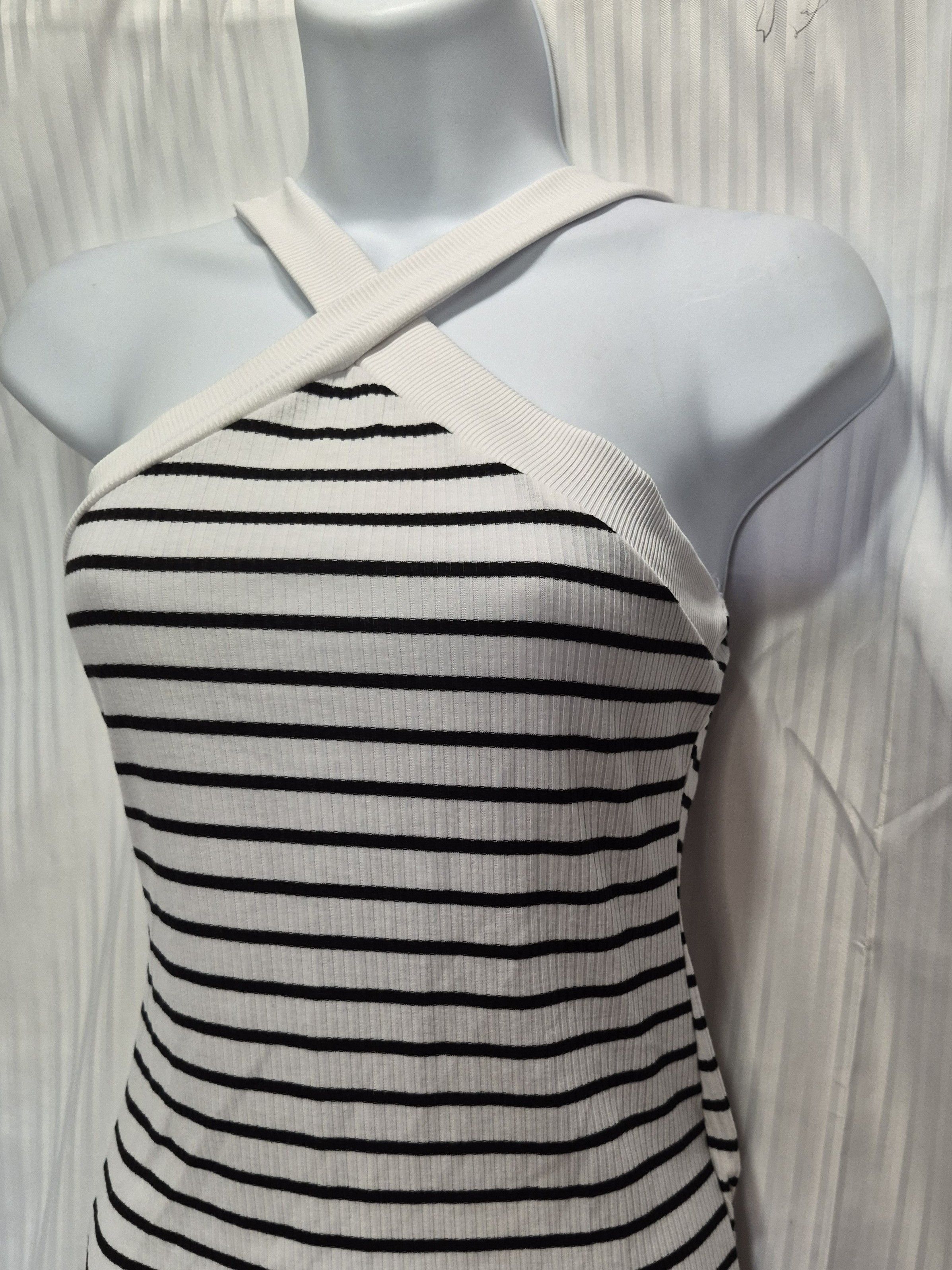 Other Striped Cross Sleeveless Bodysuit - Black & White Size Small Size S / US 4 / IT 40 - 3 Thumbnail