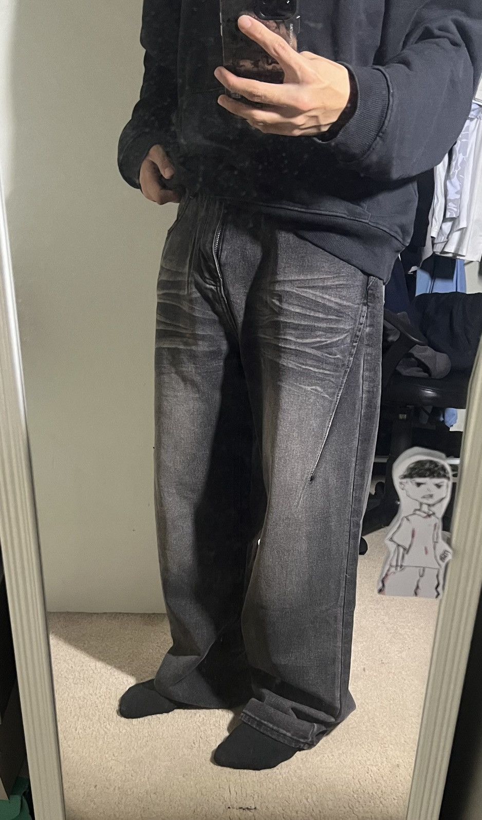 Vintage BAGGY VINTAGE WASHED JEANS Size US 32 / EU 48 - 3 Thumbnail