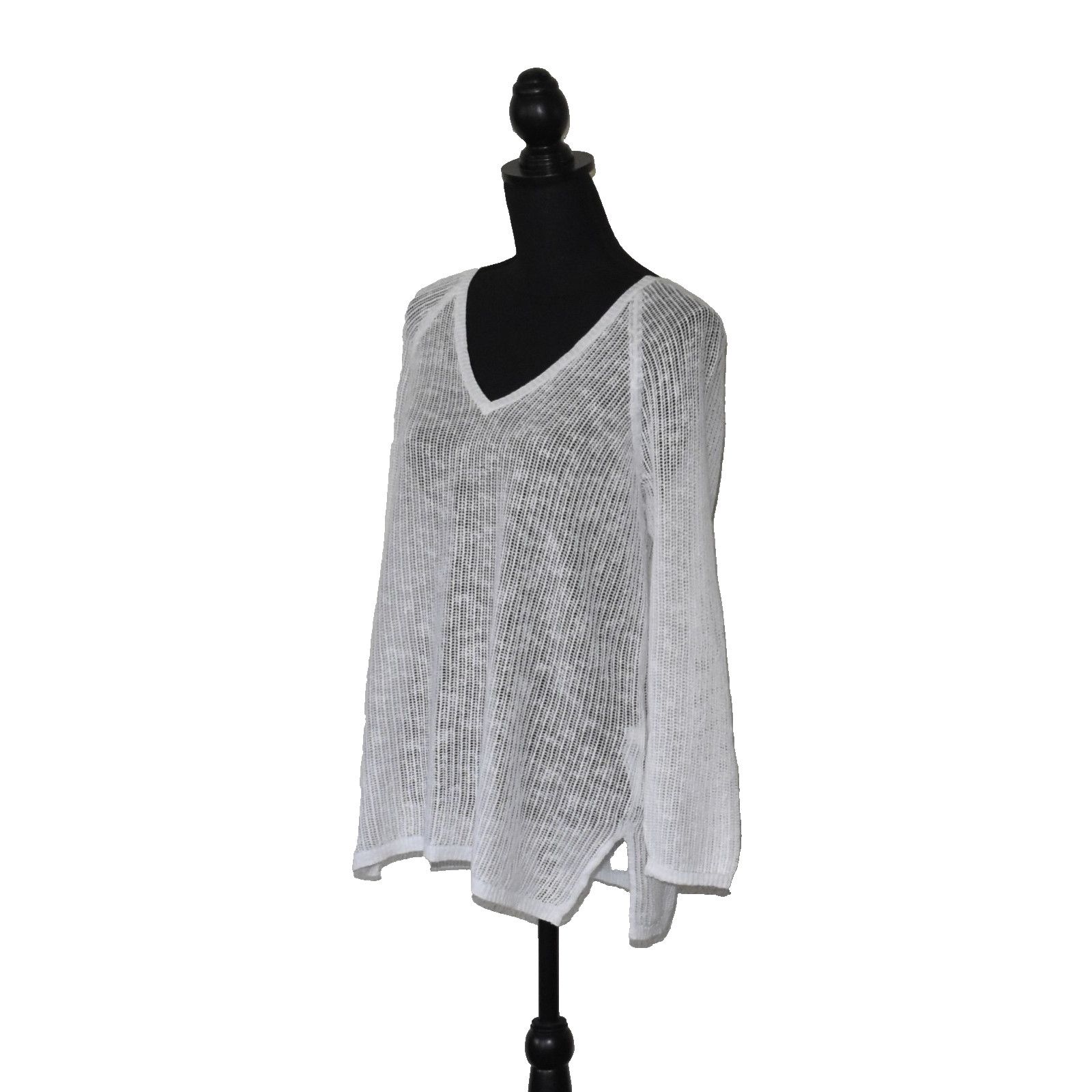 Eileen Fisher EILEEN FISHER White Linen & Cotton Knit Grid Tunic Sz PS Size S / US 4 / IT 40 - 2 Thumbnail