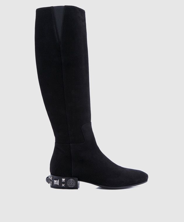 Dolce & Gabbana o1y0925 Suede Boots in Black Size US 4 / IT 34 - 1 Thumbnail