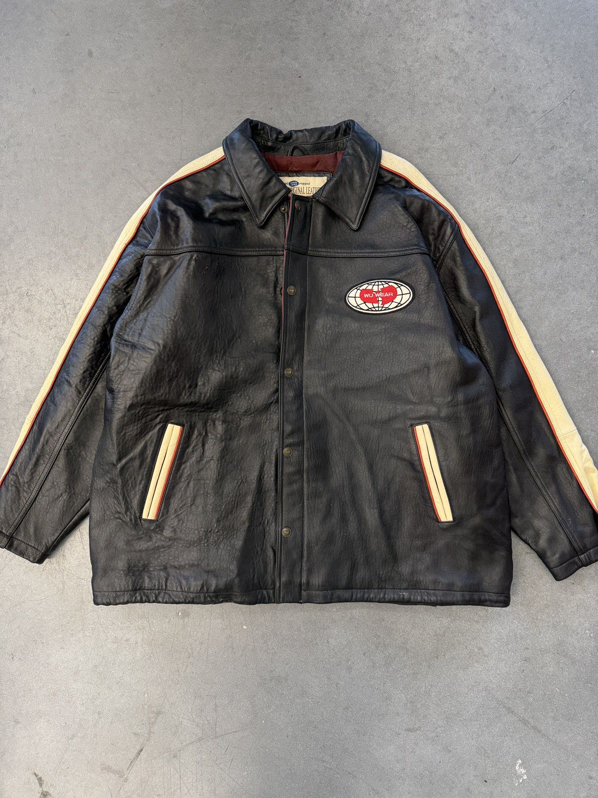 Vintage ‘90s Vintage Wu-Wear Leather Jacket Size US XXL / EU 58 / 5 - 2 Thumbnail