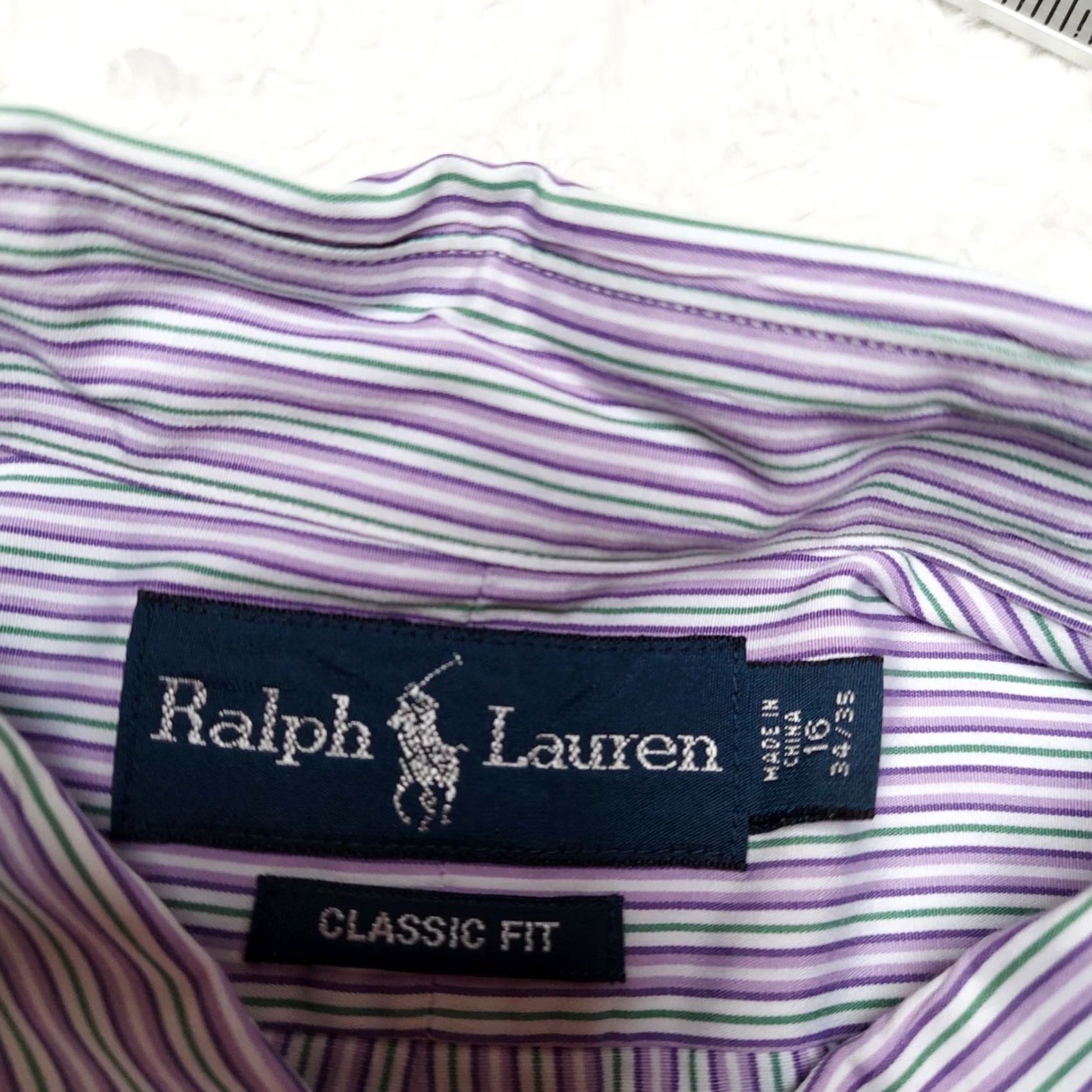 Ralph Lauren Ralph Lauren Mens Classic Fit Button-Down Dress Shirt Size 16 34/35 Striped Purple Size 42R - 4 Thumbnail