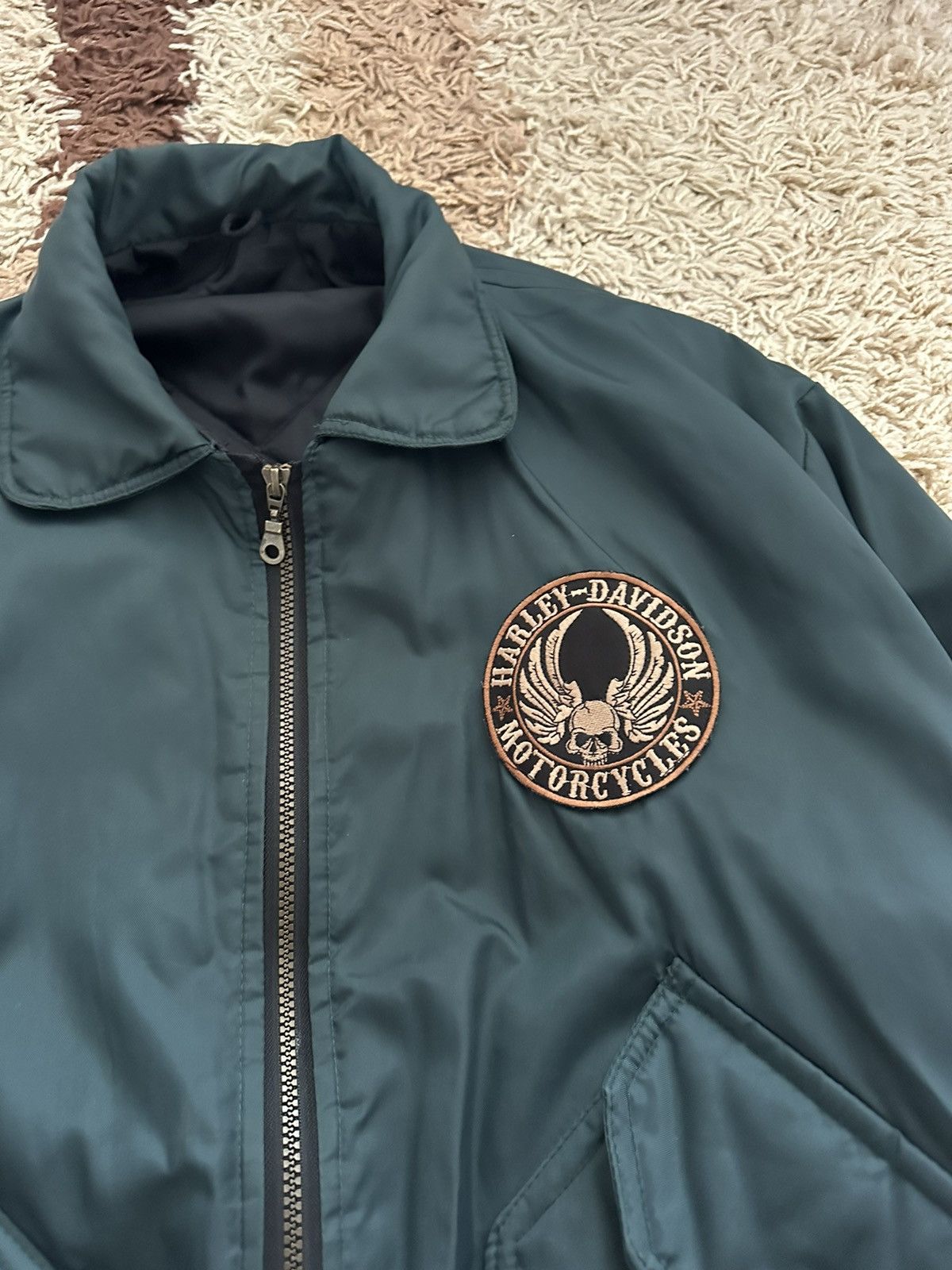 Alpha Industries 🔥VINTAGE HARLEY DAVIDSON CWU 45 ALPHA STYLE BOMBER🔥 Size US L / EU 52-54 / 3 - 2 Thumbnail