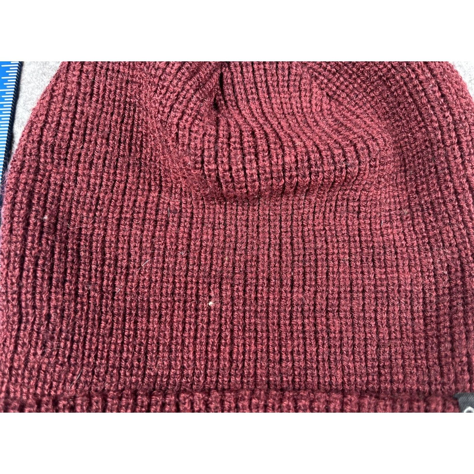 Vintage Chaos Hat Beanie Mens One Size Red Knit Cuffed Stretch Winter Casual Warm Size ONE SIZE - 3 Thumbnail