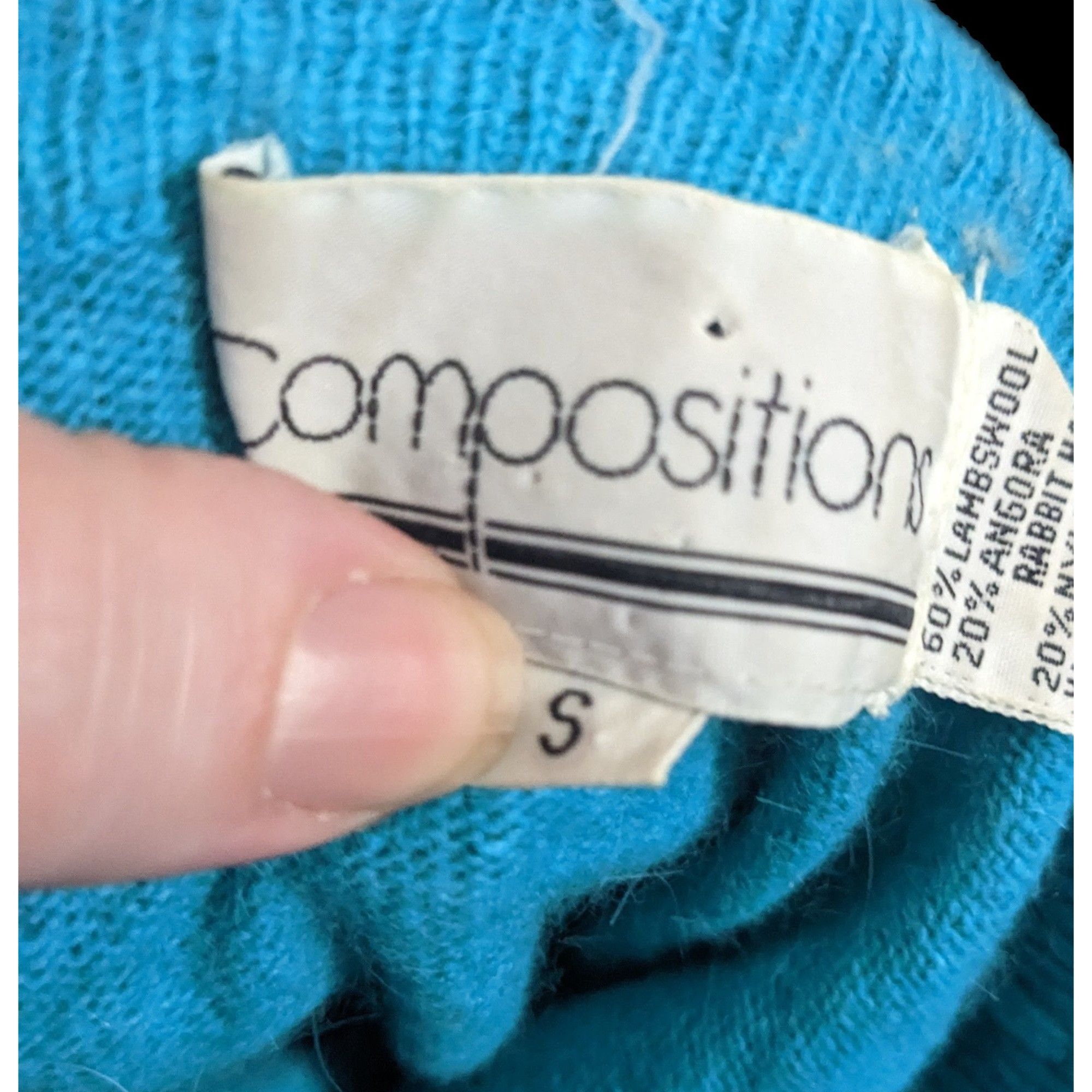 Other Vintage Composition Lambswool Angora Blue Turtleneck Sweater Size S / US 4 / IT 40 - 6 Thumbnail