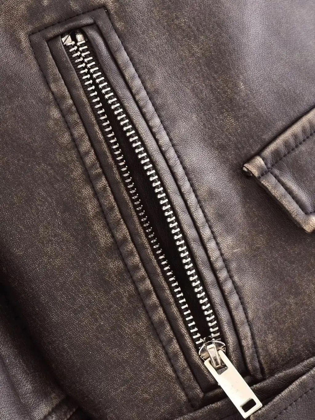 Designer × Vintage Spring Faux Leather Streetwear Vintage Women Zipper Jacket Size M / US 6-8 / IT 42-44 - 14 Thumbnail