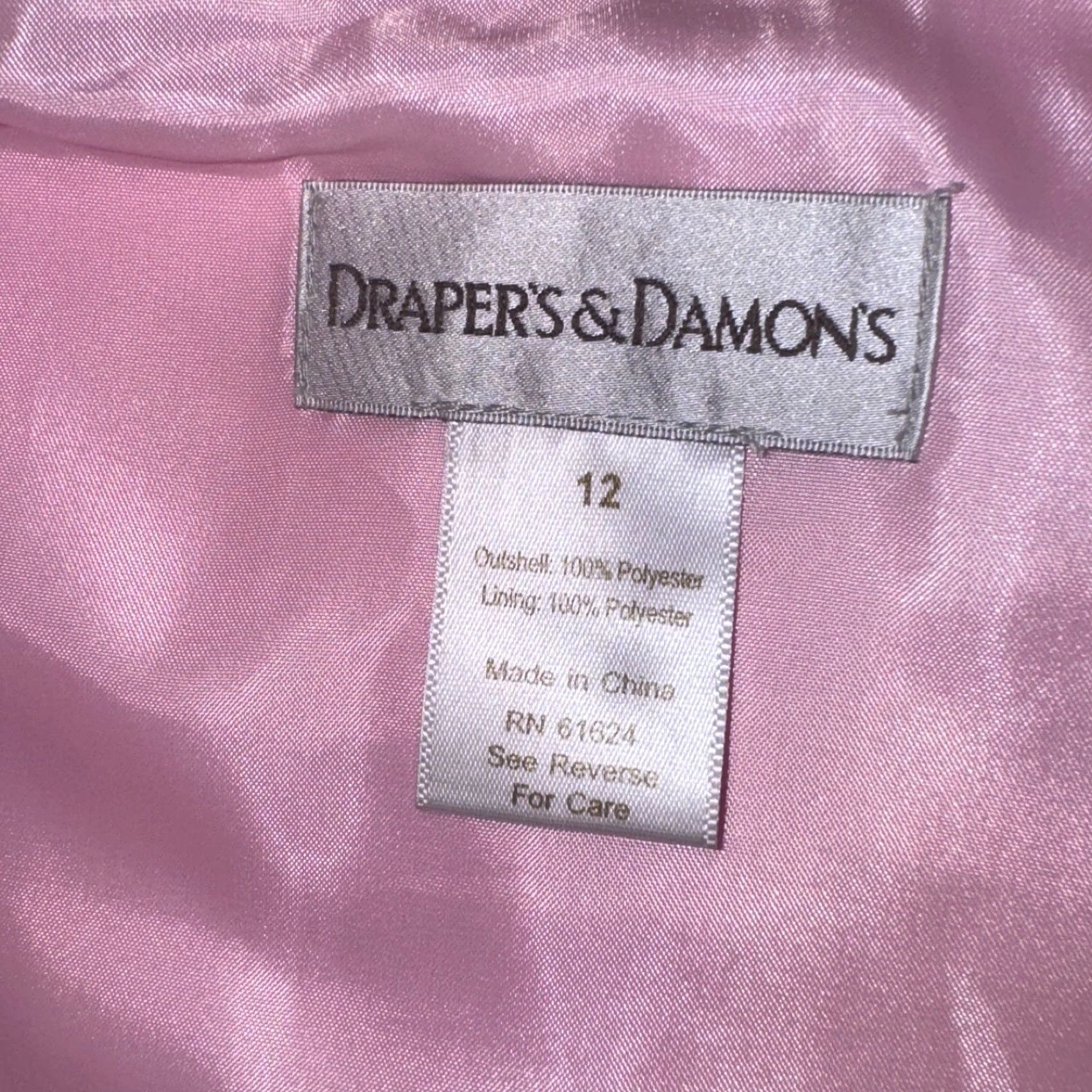 Vintage Drapers & Damons Pink Blazer Jacket 12 Women Cropped Short Sleeve Button Polyester Vintage No Size XL / US 12-14 / IT 48-50 - 3 Thumbnail
