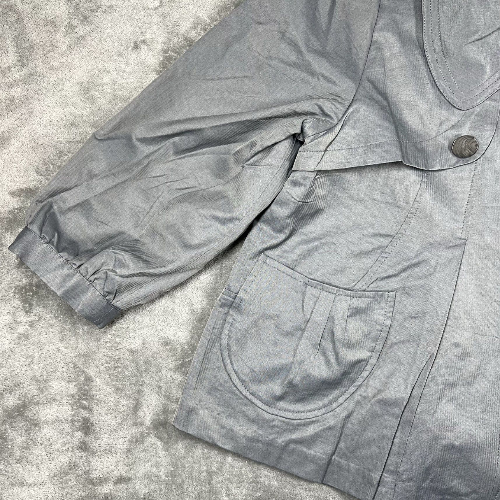 Vintage VINTAGE Vertigo Paris Women’s Swing Style Jacket Gray XL VT30638 Pea Coat Button Closure Women's Jacket Paris Theme Size XL / US 12-14 / IT 48-50 - 3 Thumbnail