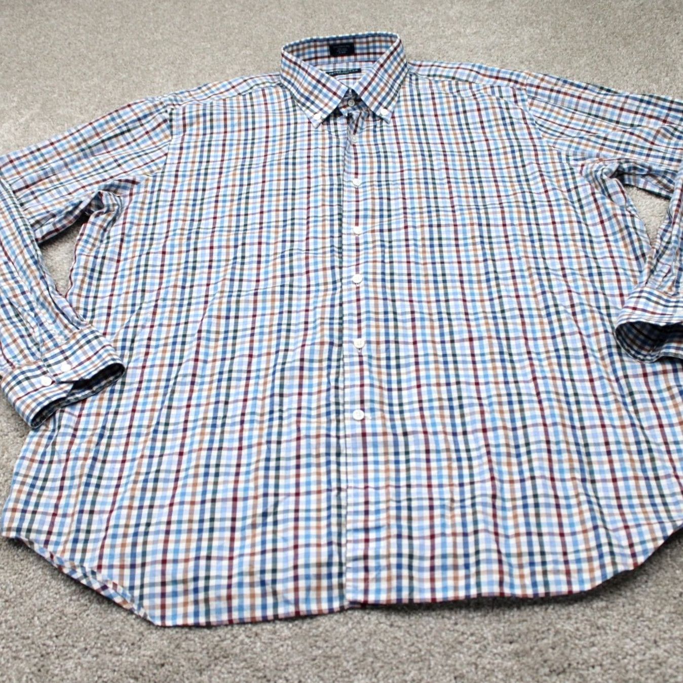 Peter Millar Peter Millar Collection Shirt Mens 2XL Blue Plaid Cotton L/S Button-Up | Button-Down Casual Formal Workwear Men 2XL XXL Regular Button-Up Shirt Size US XXL / EU 58 / 5 - 3 Thumbnail