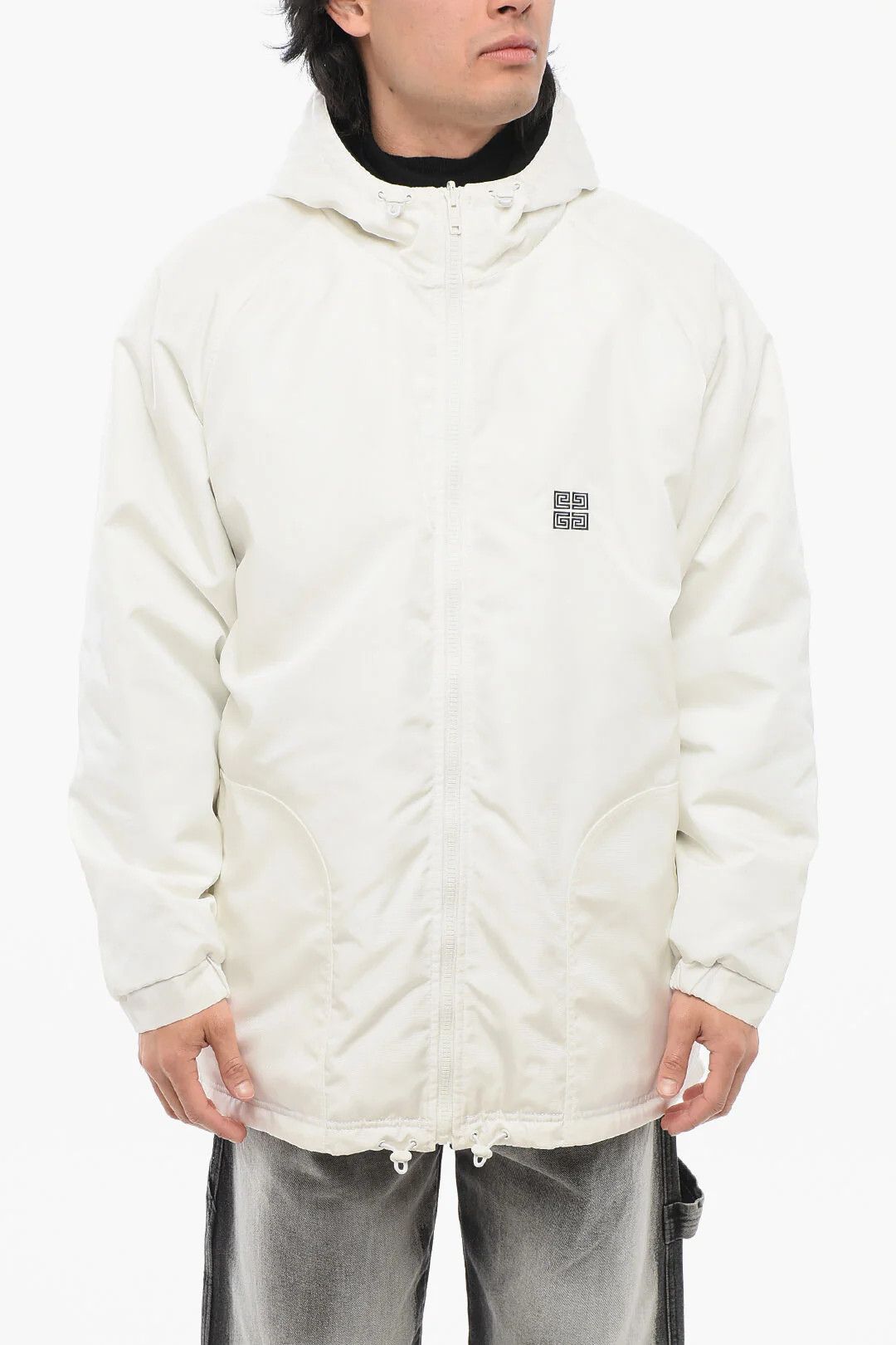 Givenchy og1mm0326 Logo Padded Zip-up Parka in White Size US M / EU 48-50 / 2 - 1 Thumbnail