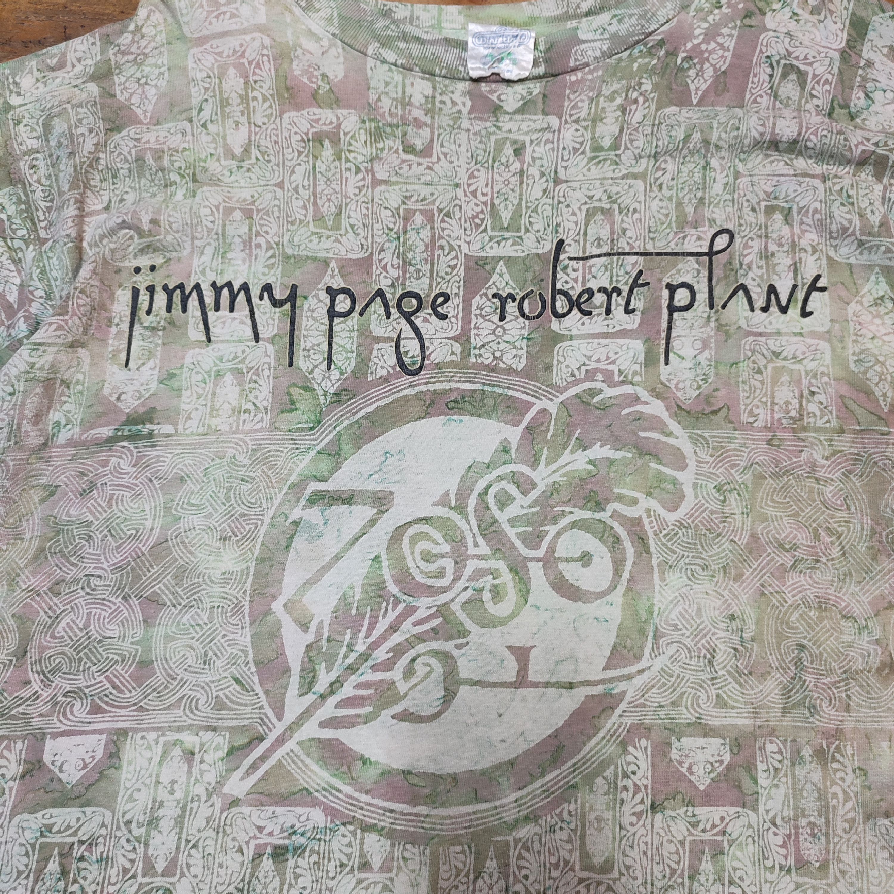 Band Tees × Led Zeppelin × Vintage Vintage 1995 Jimmy Page Robert Plant Zoso T-Shirt Size US L / EU 52-54 / 3 - 3 Thumbnail