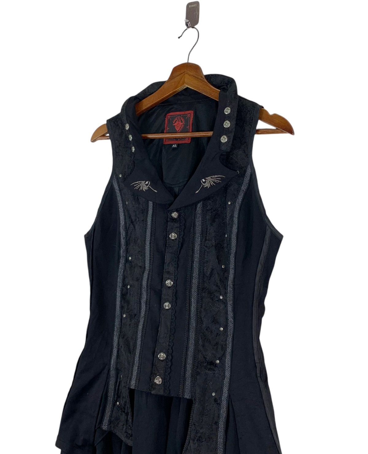 Designer VINTAGE ARCA ET OVIS BAT WING GOTHIC BLACK BLOUSE Size XL / US 12-14 / IT 48-50 - 3 Thumbnail