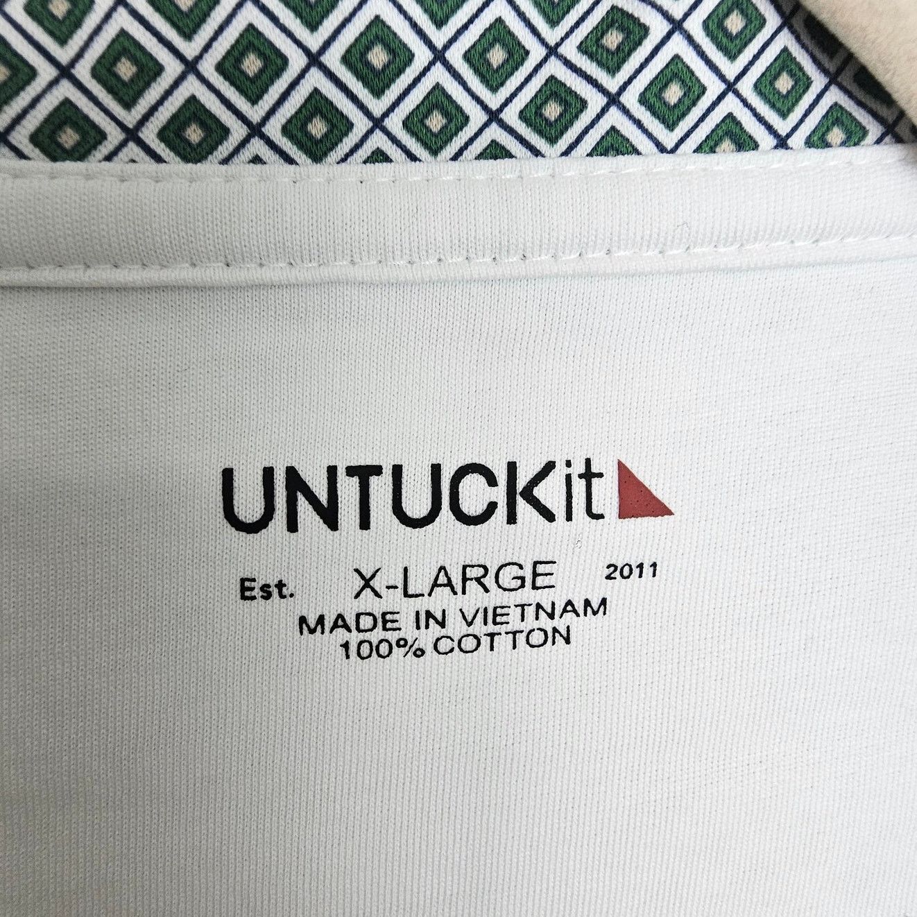 UNTUCKit Untuckit Mens Diamond Print Polo Shirt XL Business Casual Size US XL / EU 56 / 4 - 6 Thumbnail