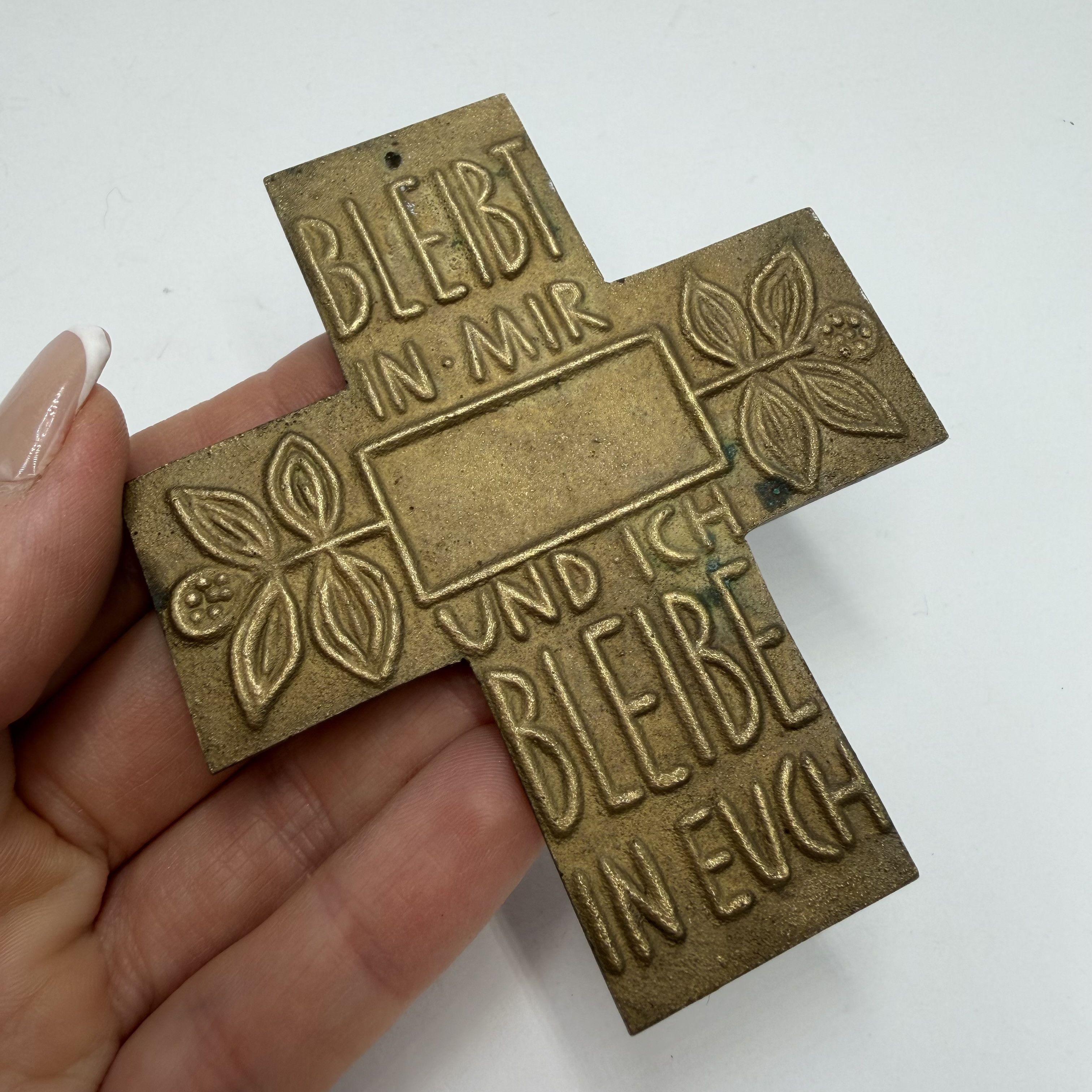 Vintage Vintage Bronze Christian Wall Cross Religious Decor 9.5cm Size ONE SIZE - 6 Thumbnail
