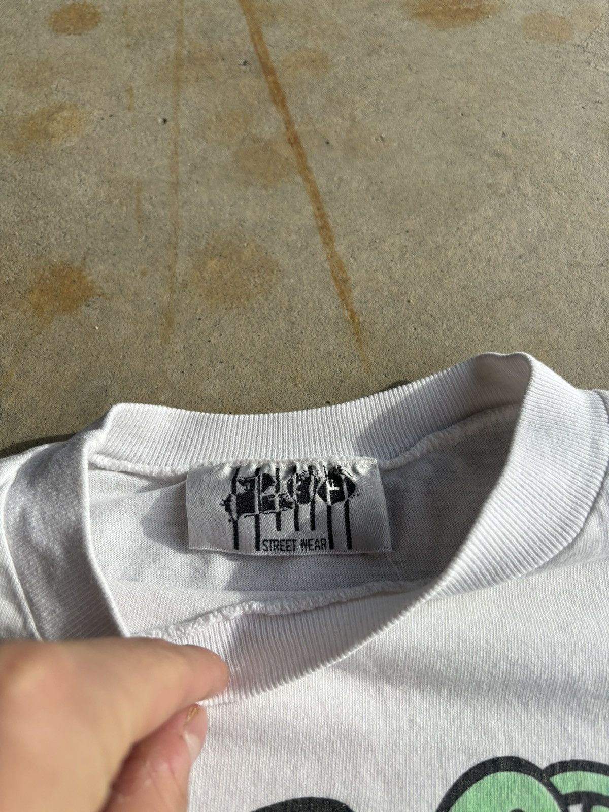 4GSELLER × Other × Vintage Crazy 90s RR Gear Neon Biker Gear Faded Foot White Tee Size US XL / EU 56 / 4 - 6 Thumbnail