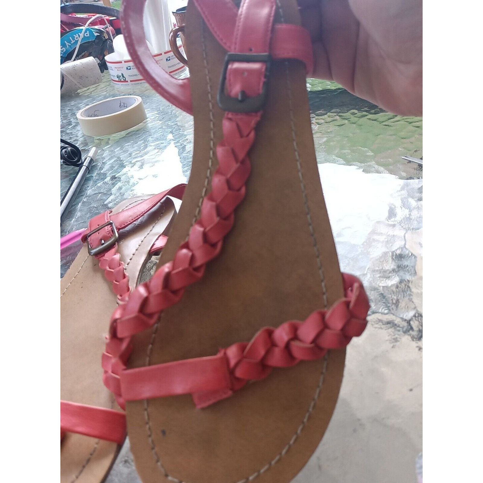 Mossimo Pink Braided Sandals From Mossimo Size 8 Size US 8 / IT 38 - 2 Thumbnail
