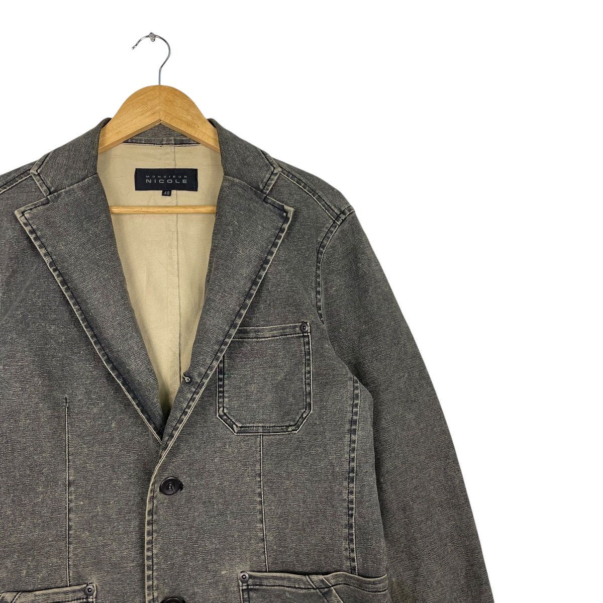 Japanese Brand × Nicole Club 💥NICOLE MONSEUR CHORE WASHED GREY JACKET Size US M / EU 48-50 / 2 - 5 Thumbnail