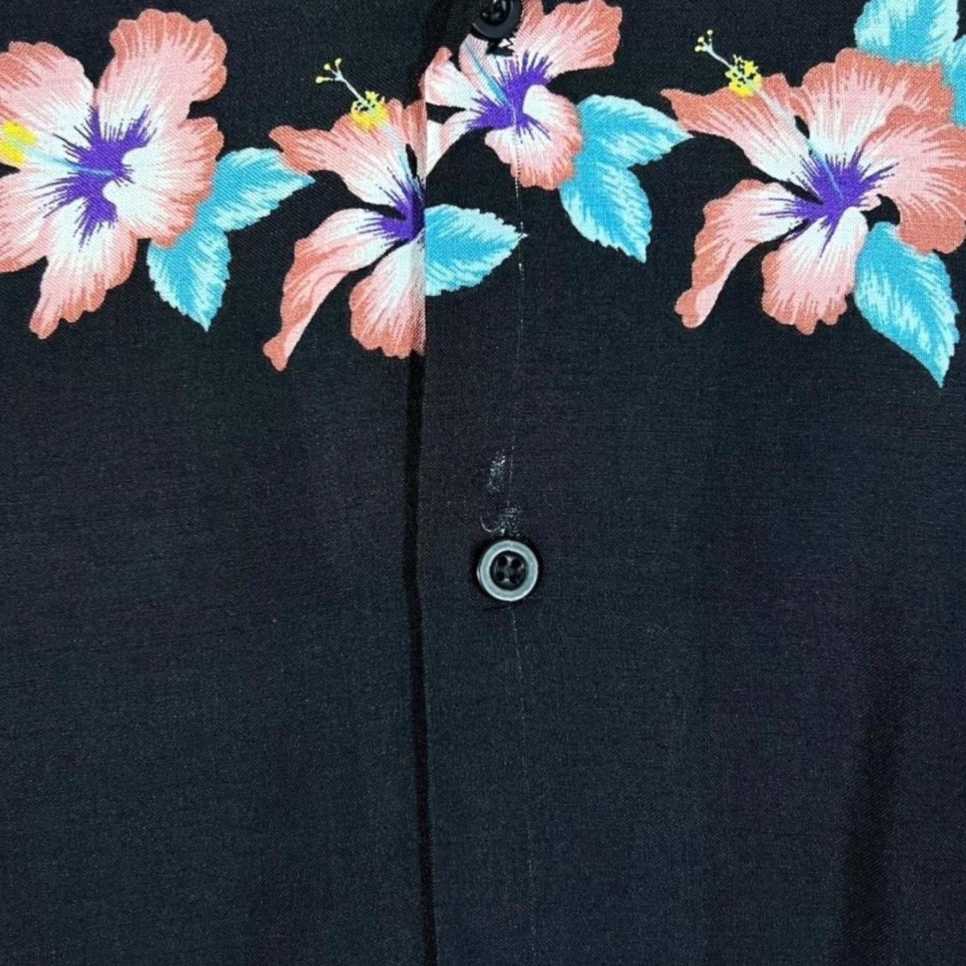 Vintage VINTAGE Tropical Breeze California Hawaiian Floral Rayon Open Collar Shirt XL Men Black Short Sleeve Button-Up 80s" Size US XL / EU 56 / 4 - 7 Thumbnail