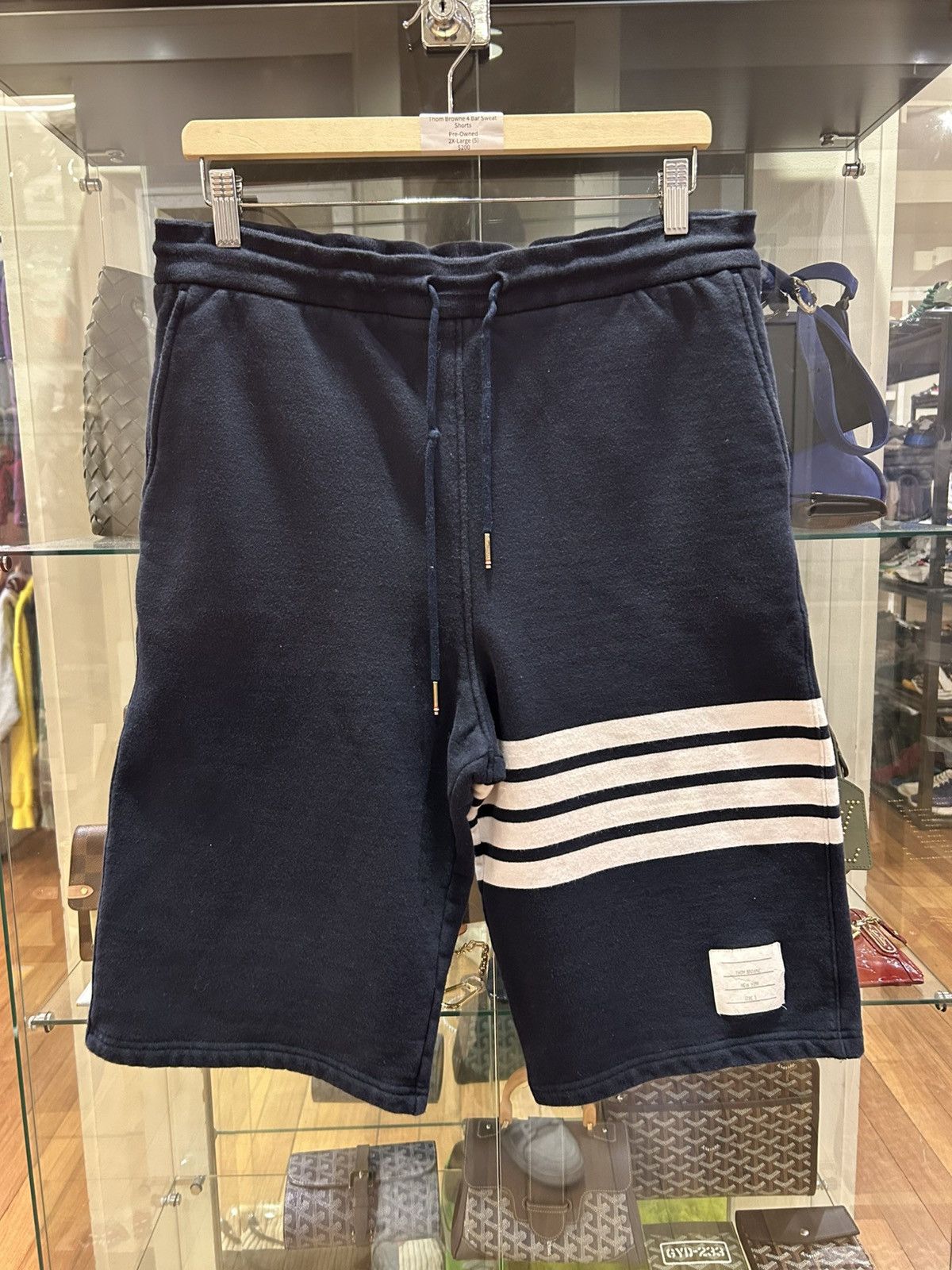 Thom Browne Thom Browne 4 Bar Sweat Shorts - Navy Size US 34 / EU 50 - 1 Thumbnail