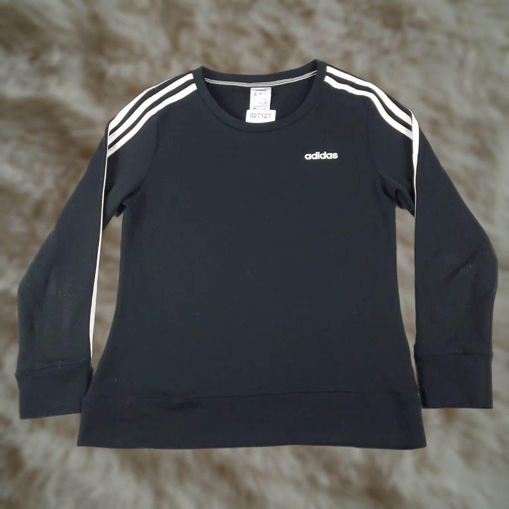 Adidas ADIDAS Sweatshirt Women S Black Logo Knit Pullover Regular All Seasons Crew Neck Casual Activewear Size S / US 4 / IT 40 - 1 Thumbnail