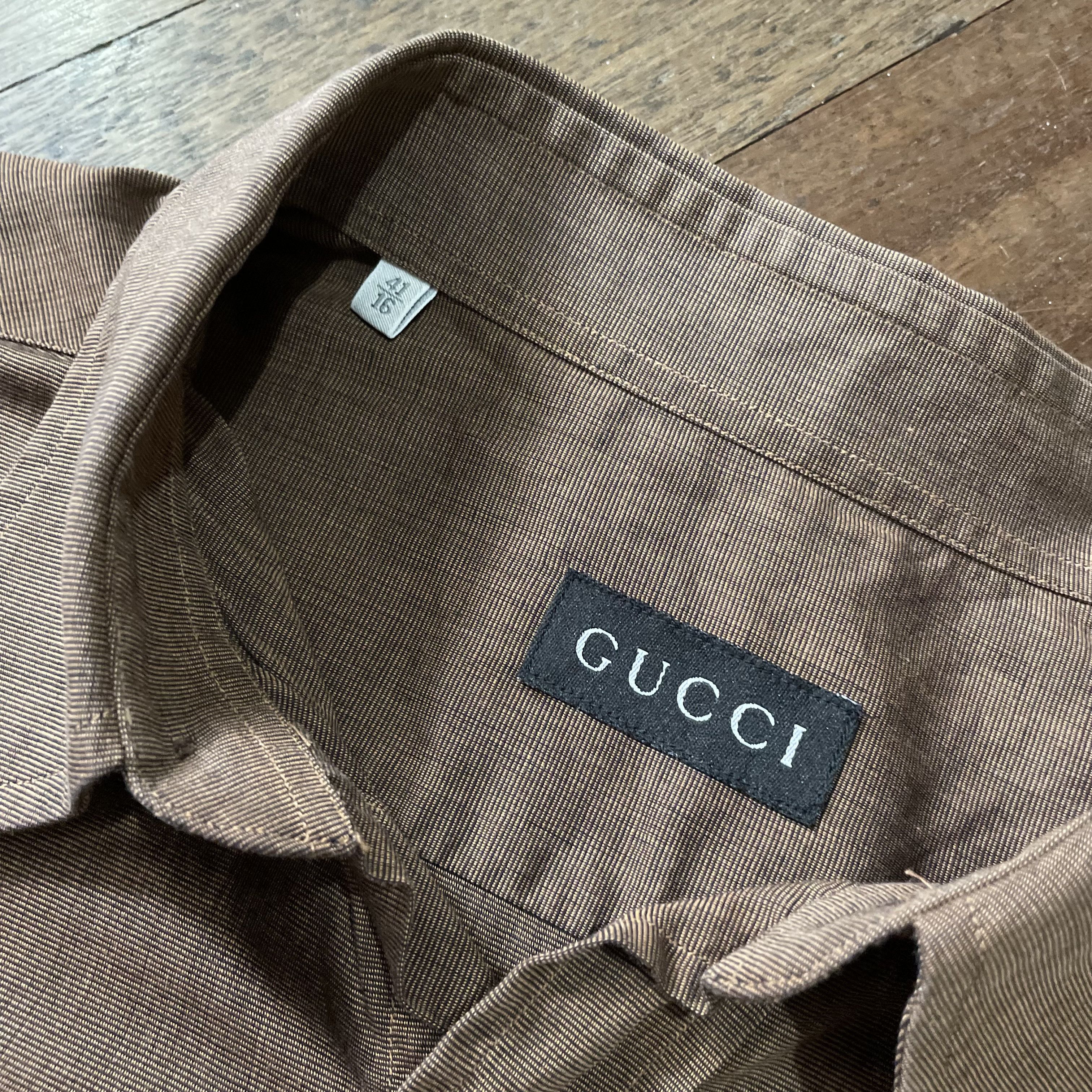 Gucci Vintage Gucci - Tomford Brown Button Up Shirt Size US M / EU 48-50 / 2 - 5 Thumbnail