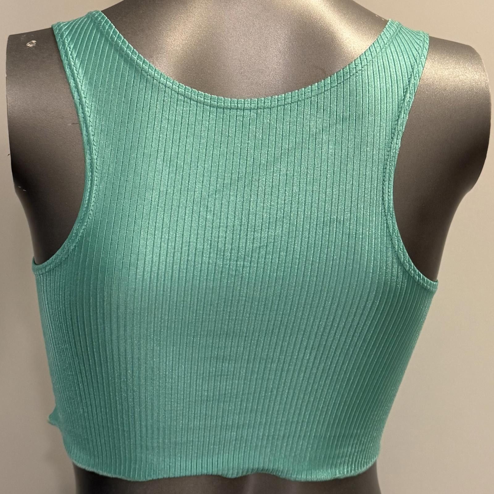 Other Booty By Brabants Chic Ribbed Crop Top in Aqua One Size Size ONE SIZE - 2 Thumbnail