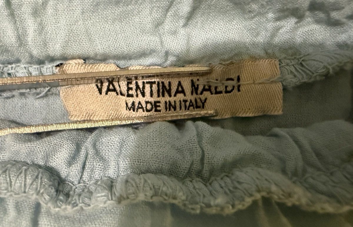 Other Valentina Naldi Light Blu Eyelet Ruffle Faux Wrap Long Skirt Size 27" / US 4 / IT 40 - 2 Thumbnail