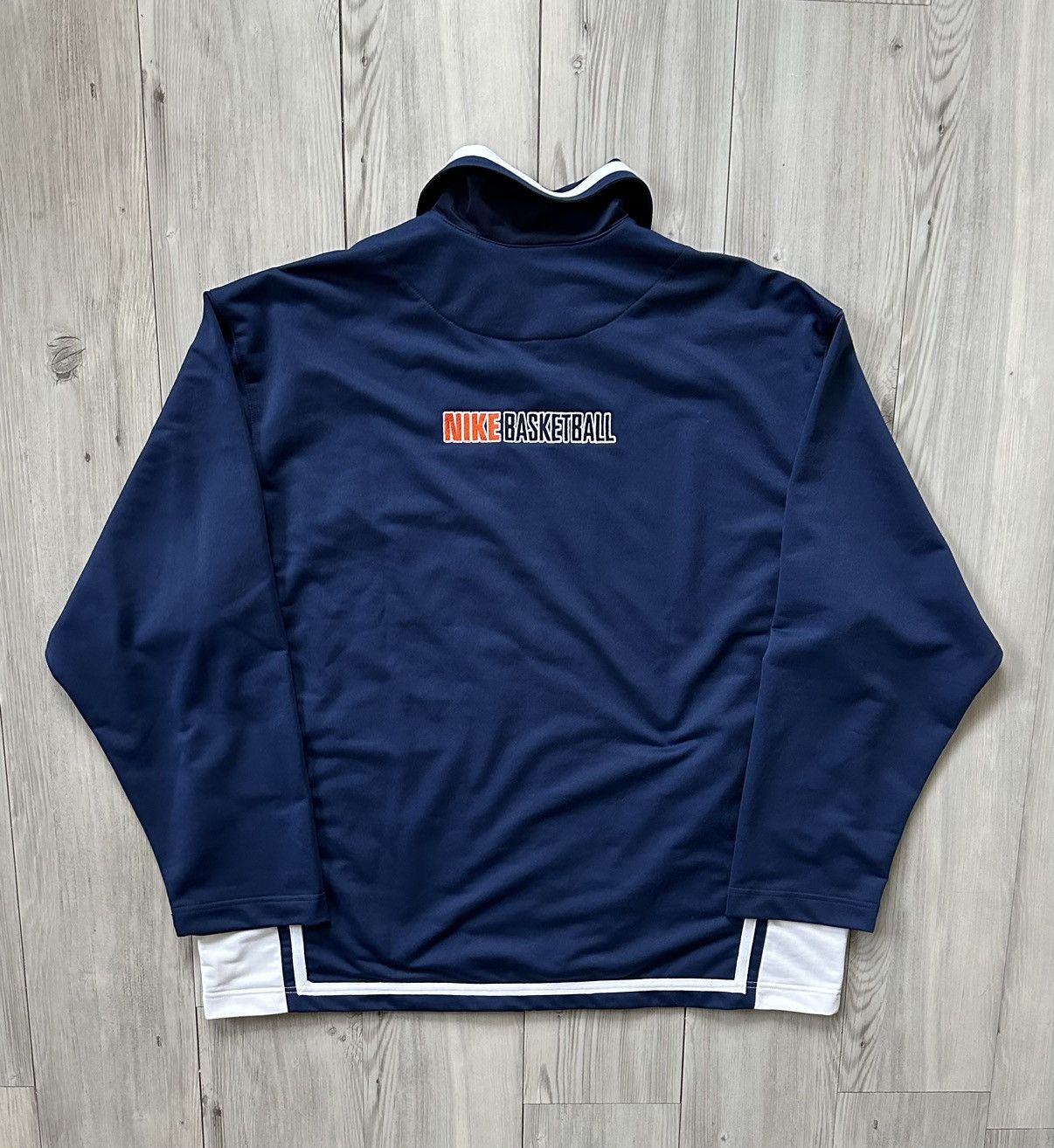 Nike × Vintage Vintage 90s Nike Basketball Warm Up Track Jacket Size US XL / EU 56 / 4 - 2 Thumbnail