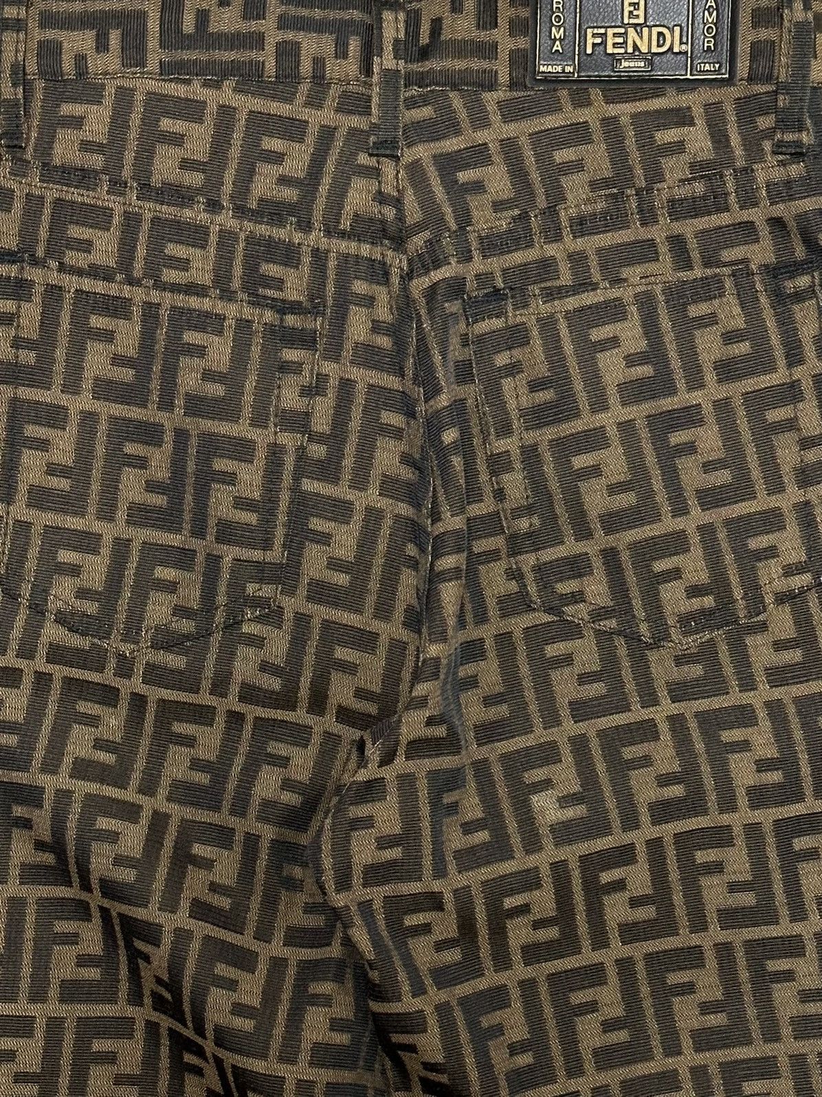 Fendi FENDI Vintage FF Zucca Monogram High Rise Straight Leg Pants Size 27" / US 4 / IT 40 - 5 Thumbnail