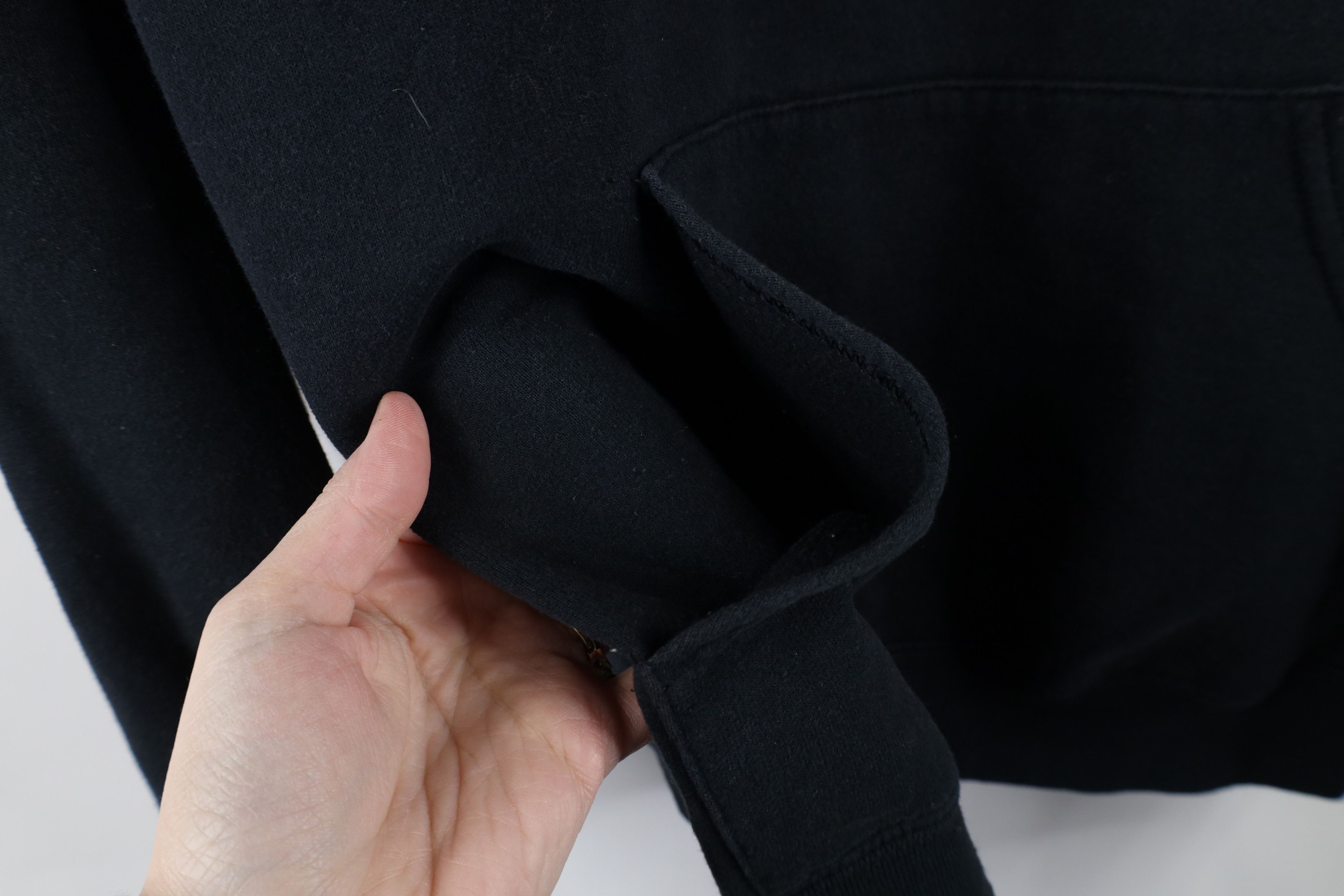 Vintage Vintage 90s Streetwear Faded Blank Hoodie Sweatshirt Black Size US S / EU 44-46 / 1 - 6 Thumbnail